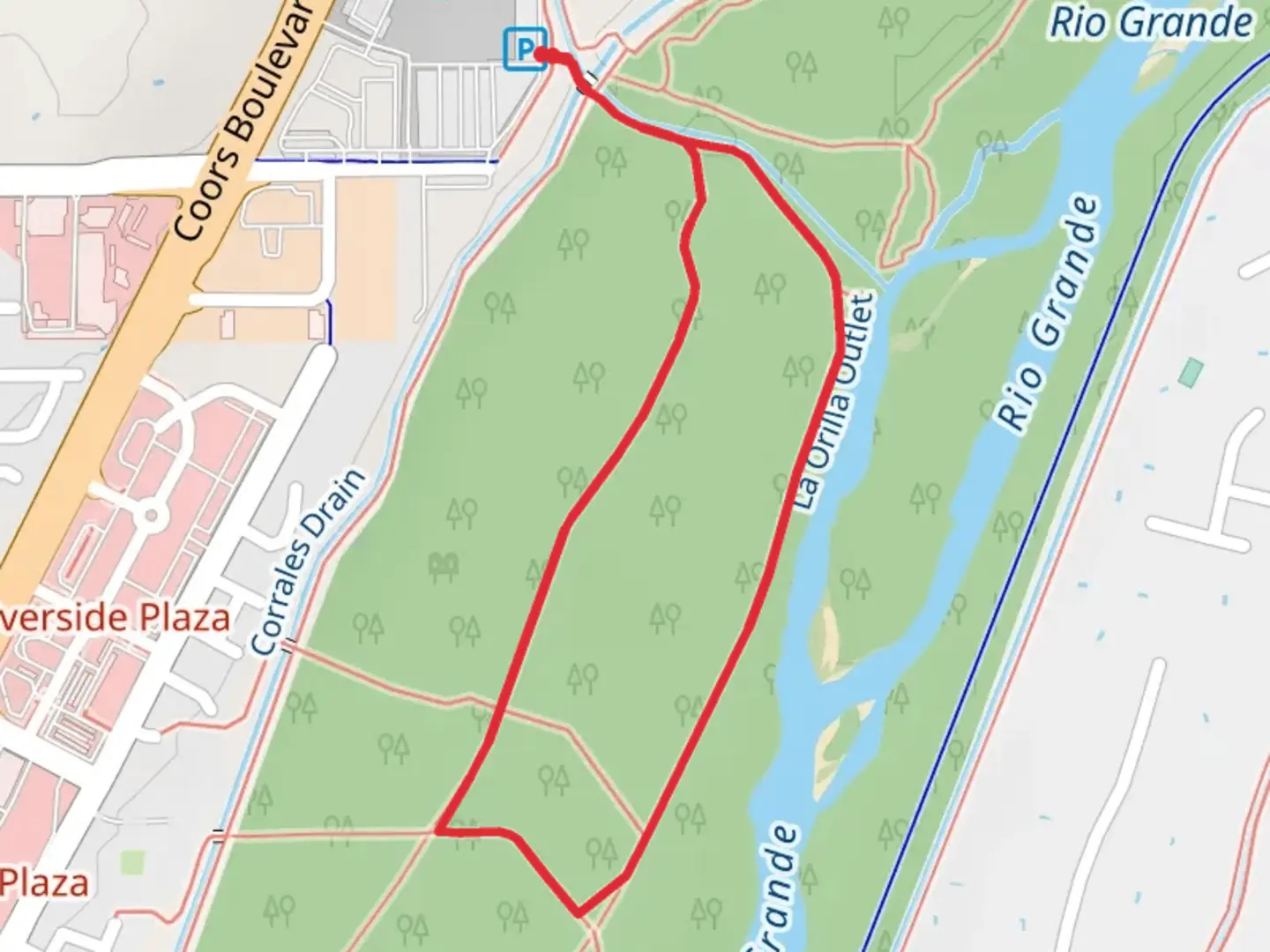 An image depicting the trail Riverside ramble and Normandy Loop Trail and its surrounding area.