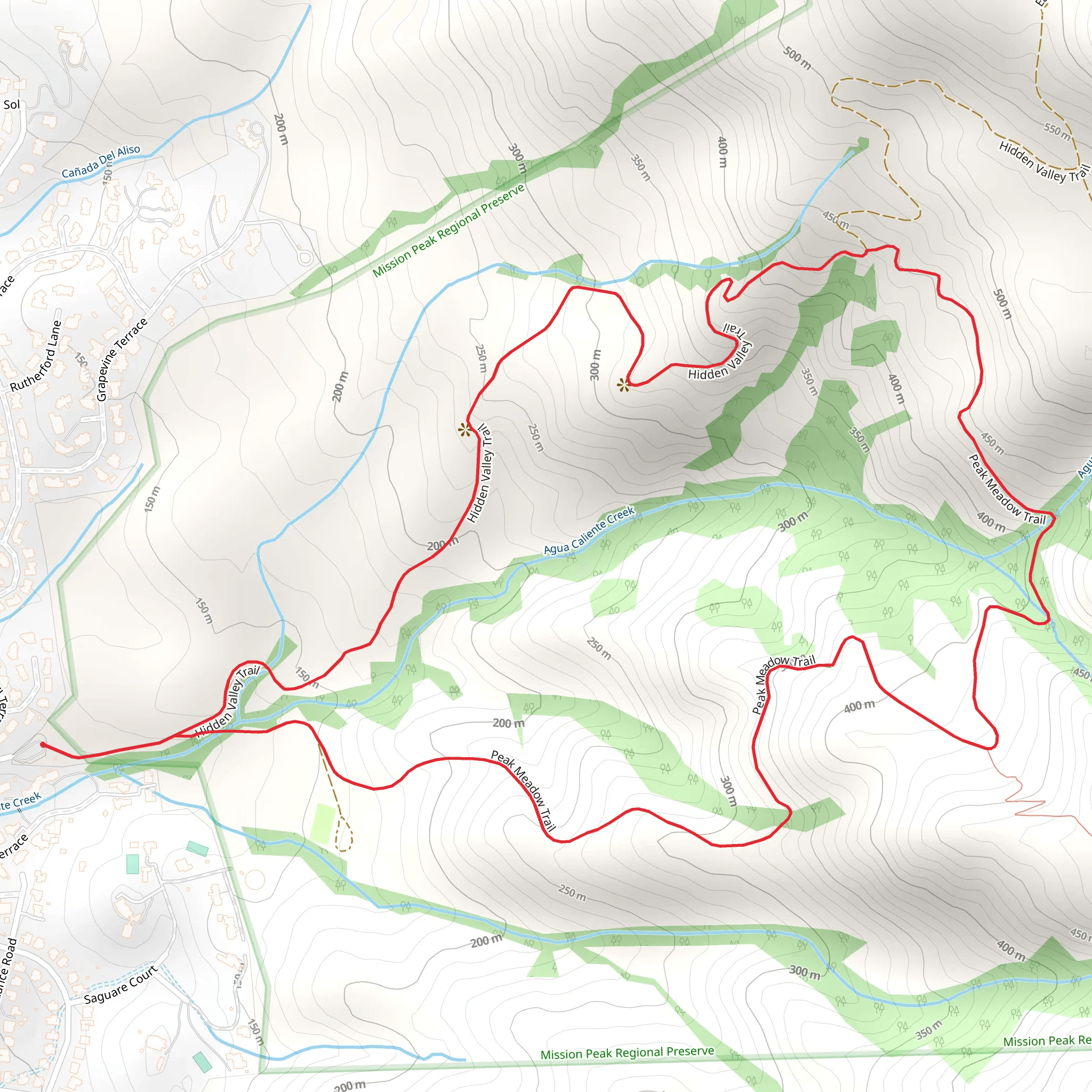 Hidden Valley - Peak Meadow Loop Trail mobile static map
