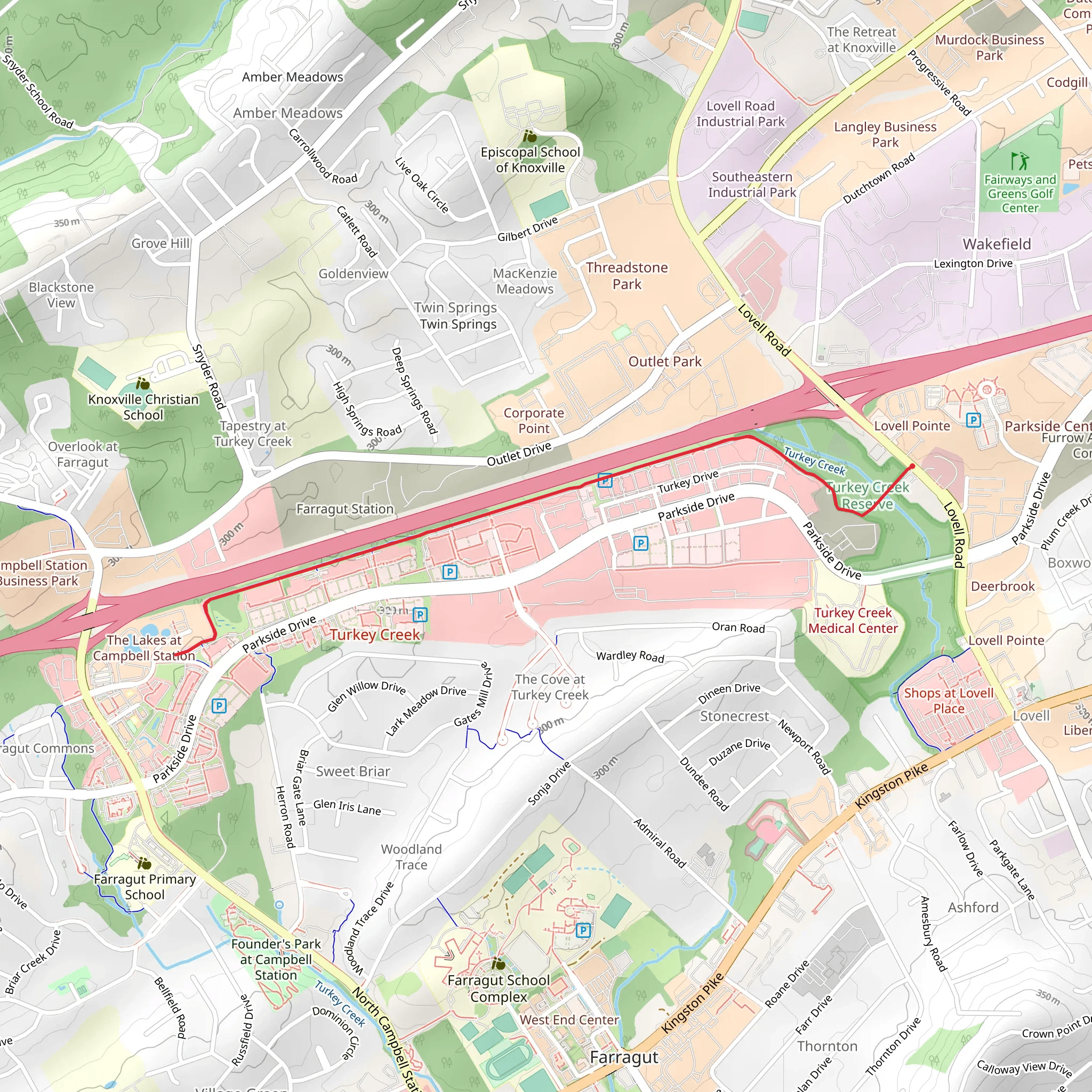 Parkside Greenway - Lovell Road mobile static map