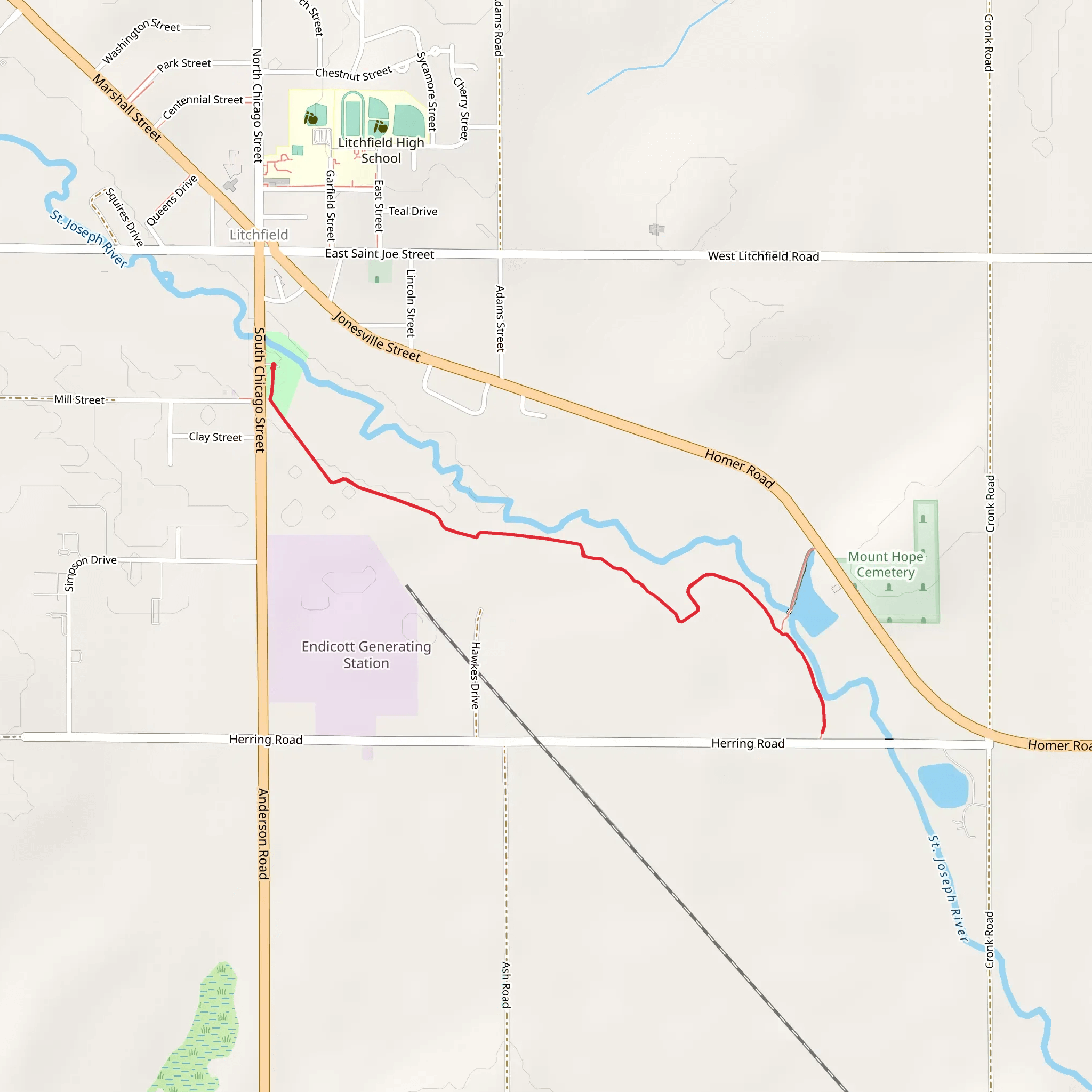 Litchfield Nature Trail - Fireman's Park mobile static map