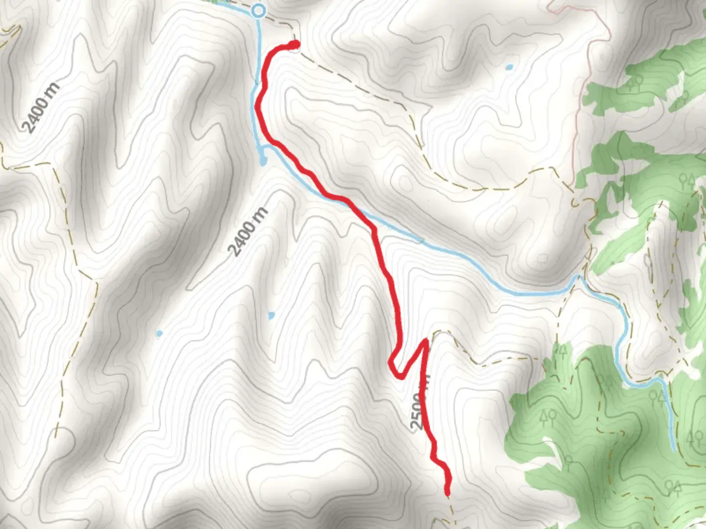 An image depicting the trail Elijah's Park Trail via Elijah Spring Road and its surrounding area.