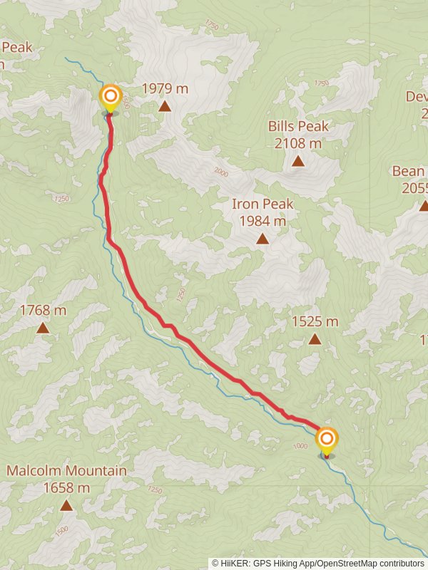 North Fork Teanaway Trail mobile static map