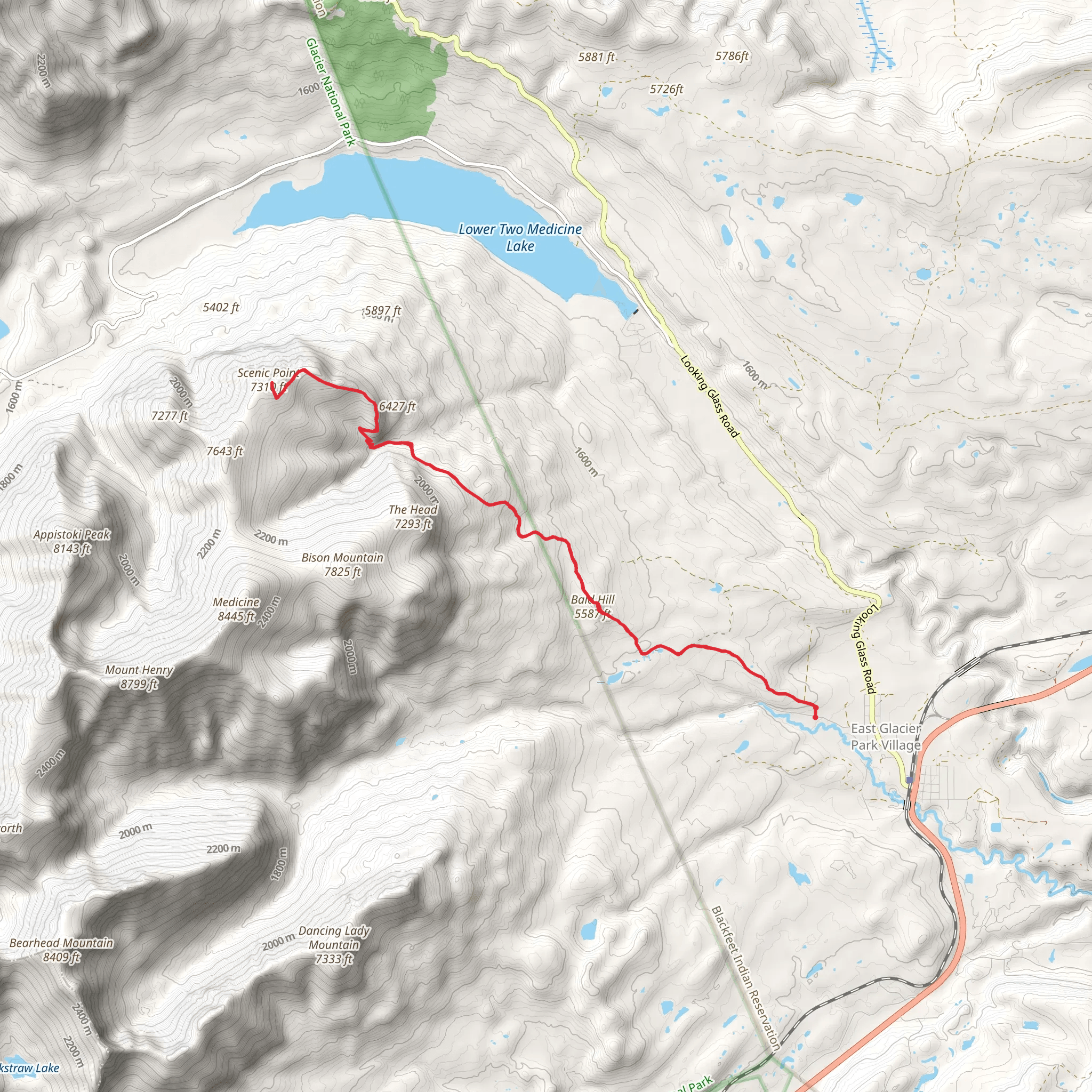 Scenic Point and Bald Hill via CDT mobile static map