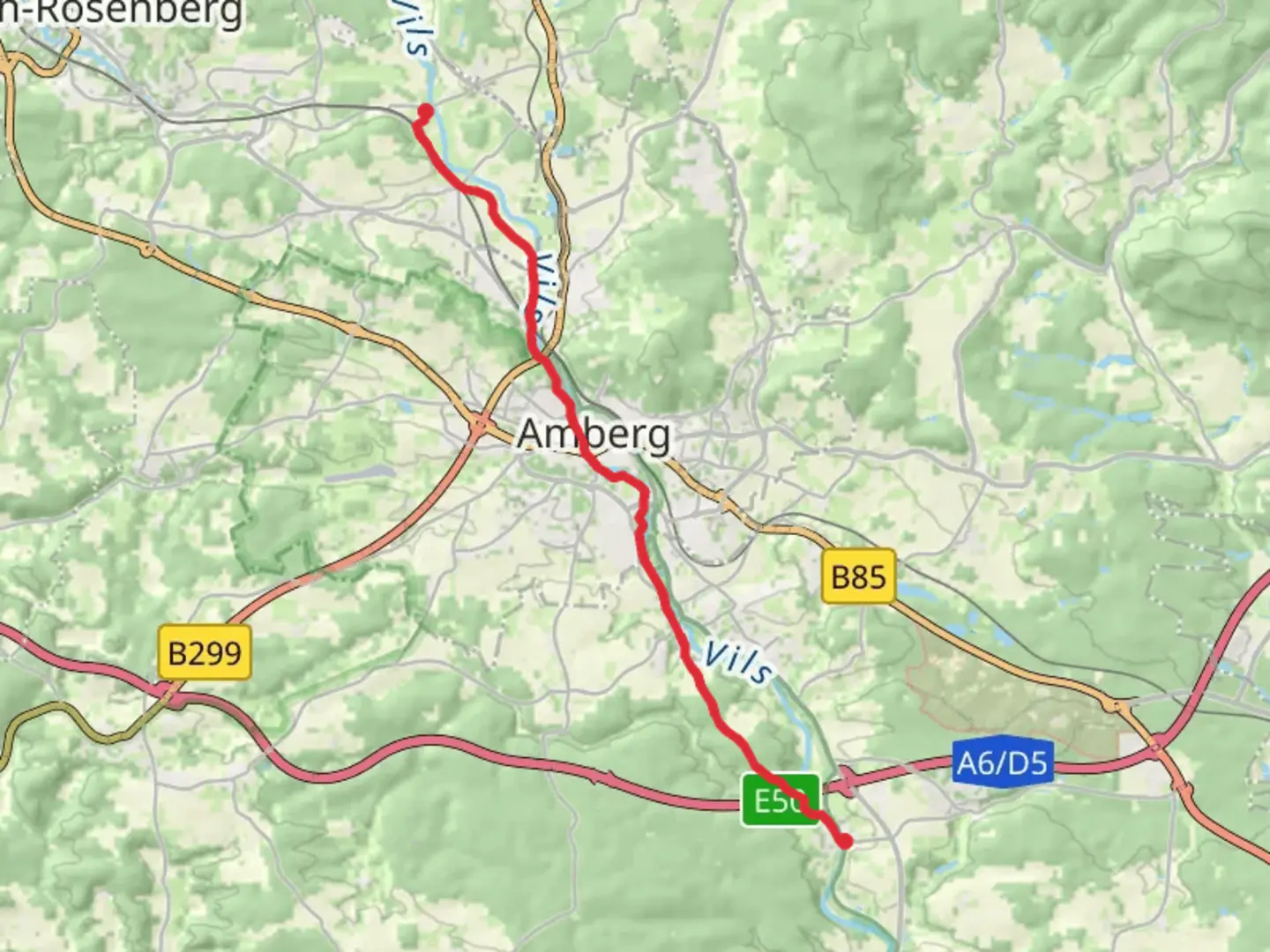 An image depicting the trail Altmannshof to Theuern Walk and its surrounding area.