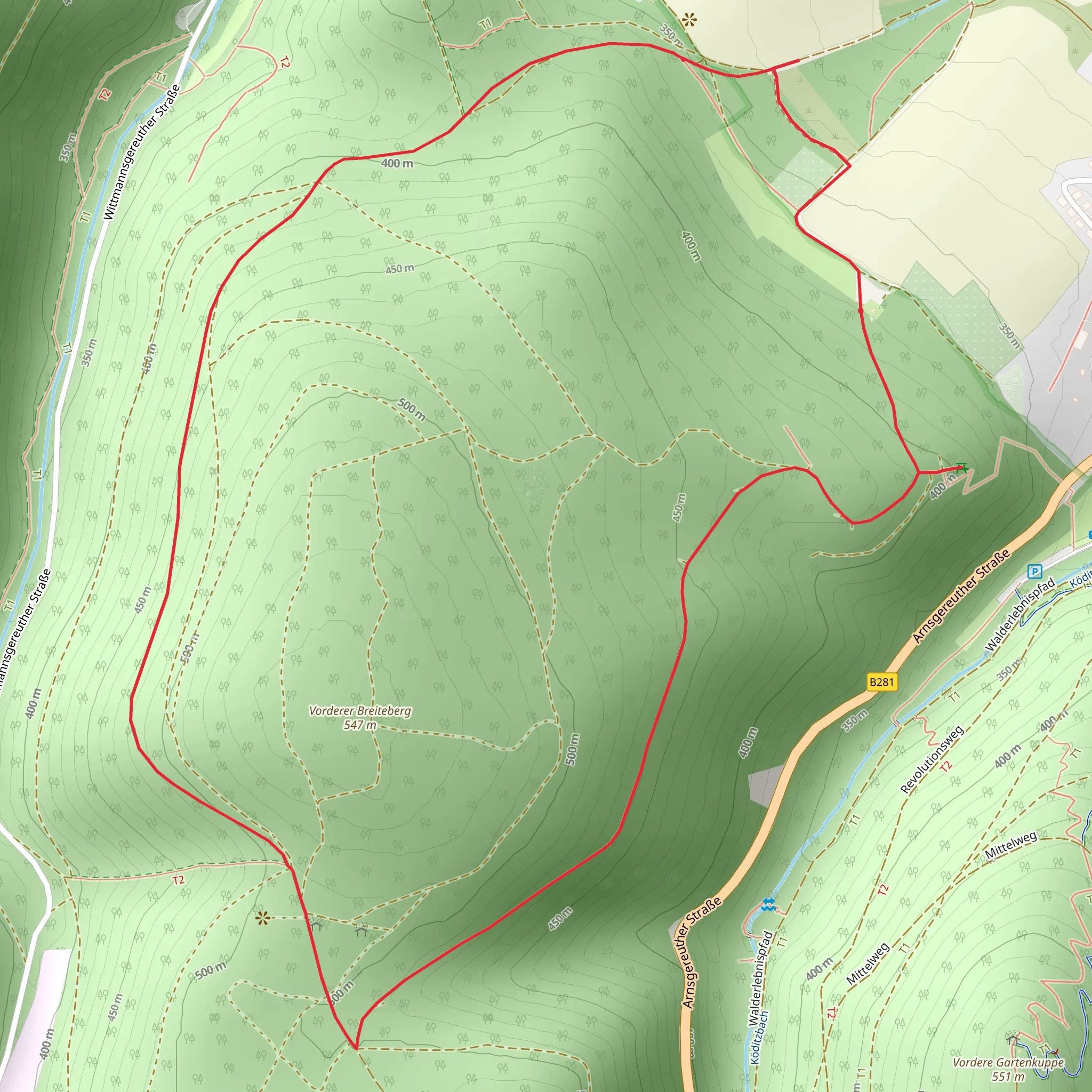 Spitzberg Rundweg Loop mobile static map