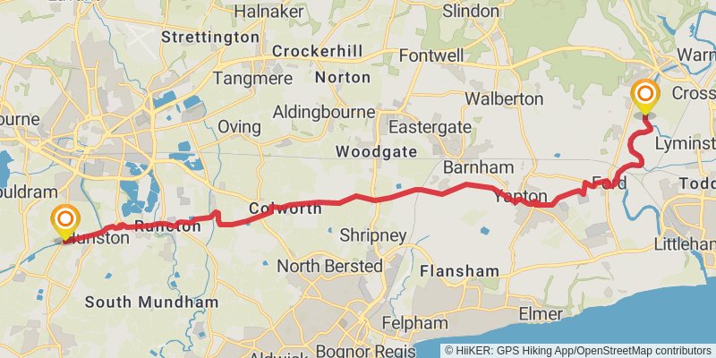 Walk from London to Portsmouth stage 8 Map