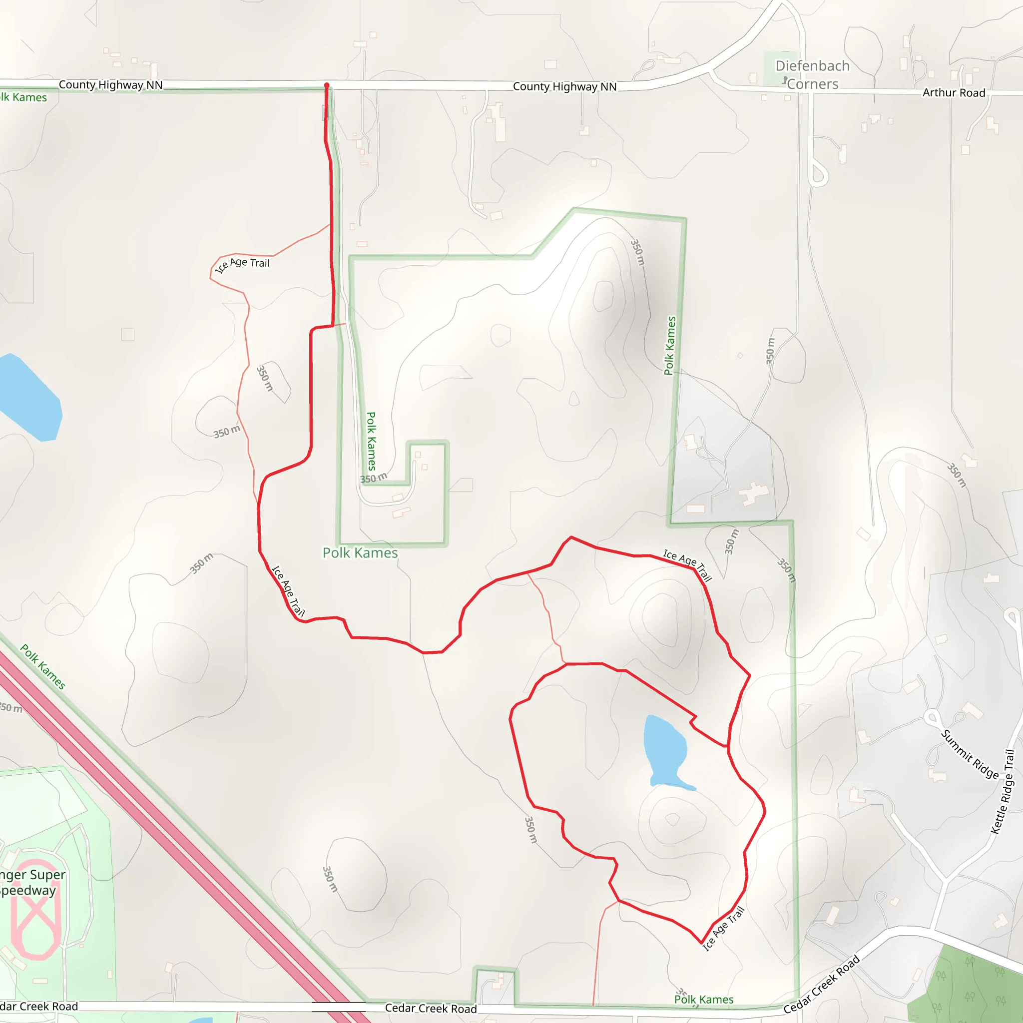 Polk Kames State Ice Age Trail Area mobile static map