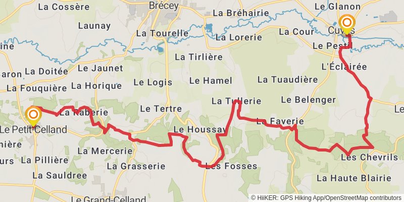 GR 22 - De Paris Au Mont Saint Michel stage 25 Map