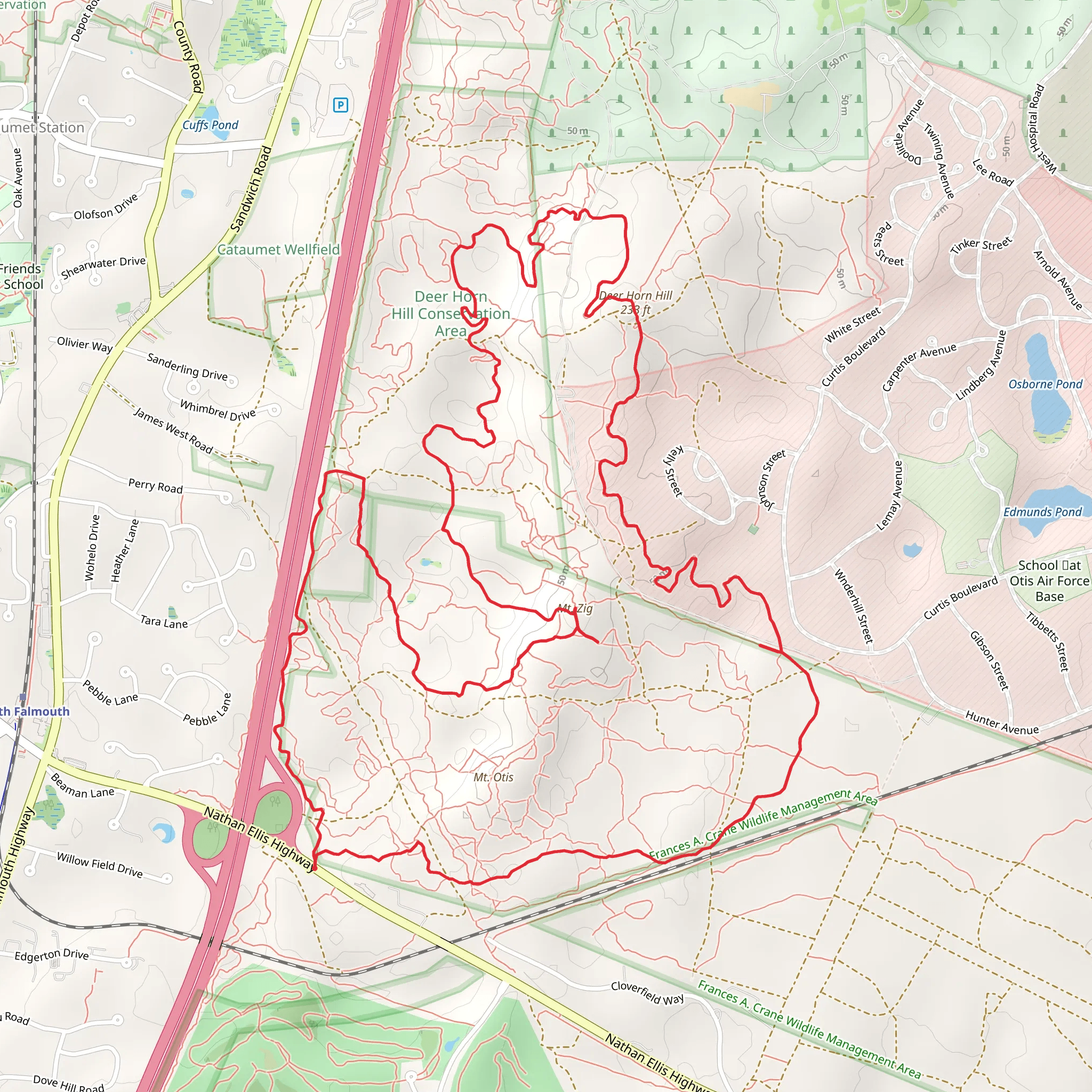 Deer Horn Hill Loop Trail mobile static map