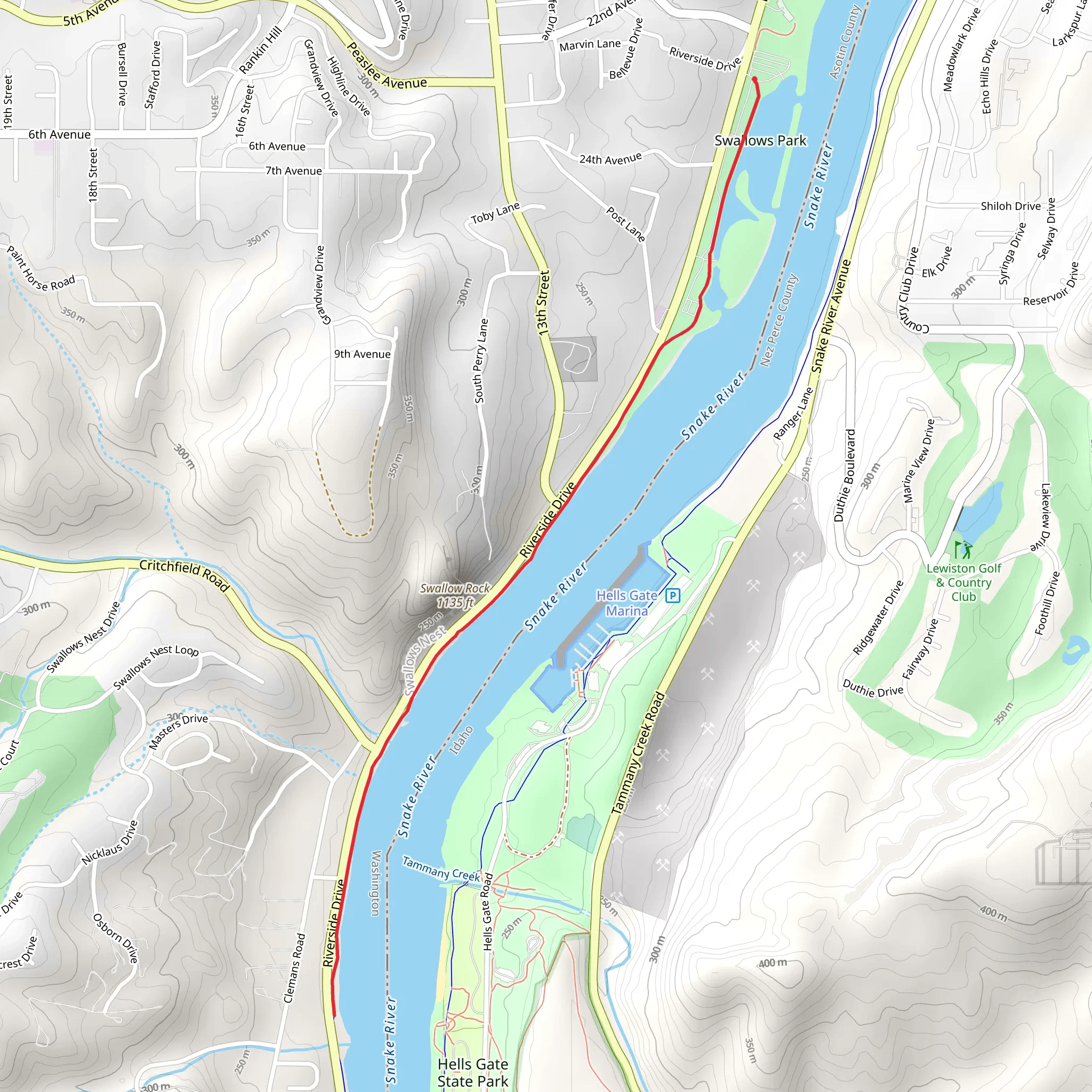 Swallow Rock - Snake River mobile static map