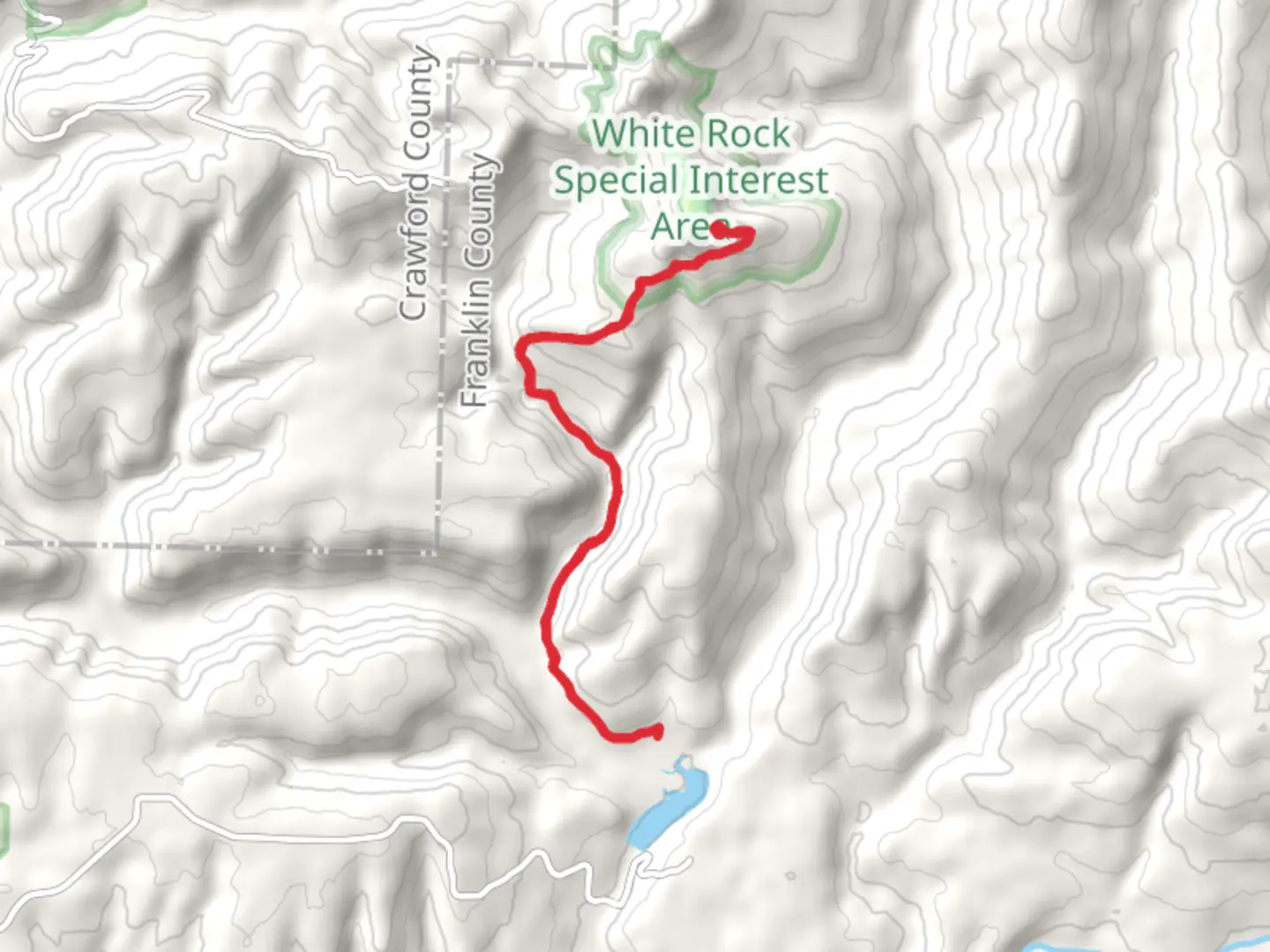 An image depicting the trail White Rock - Shores Lake and its surrounding area.