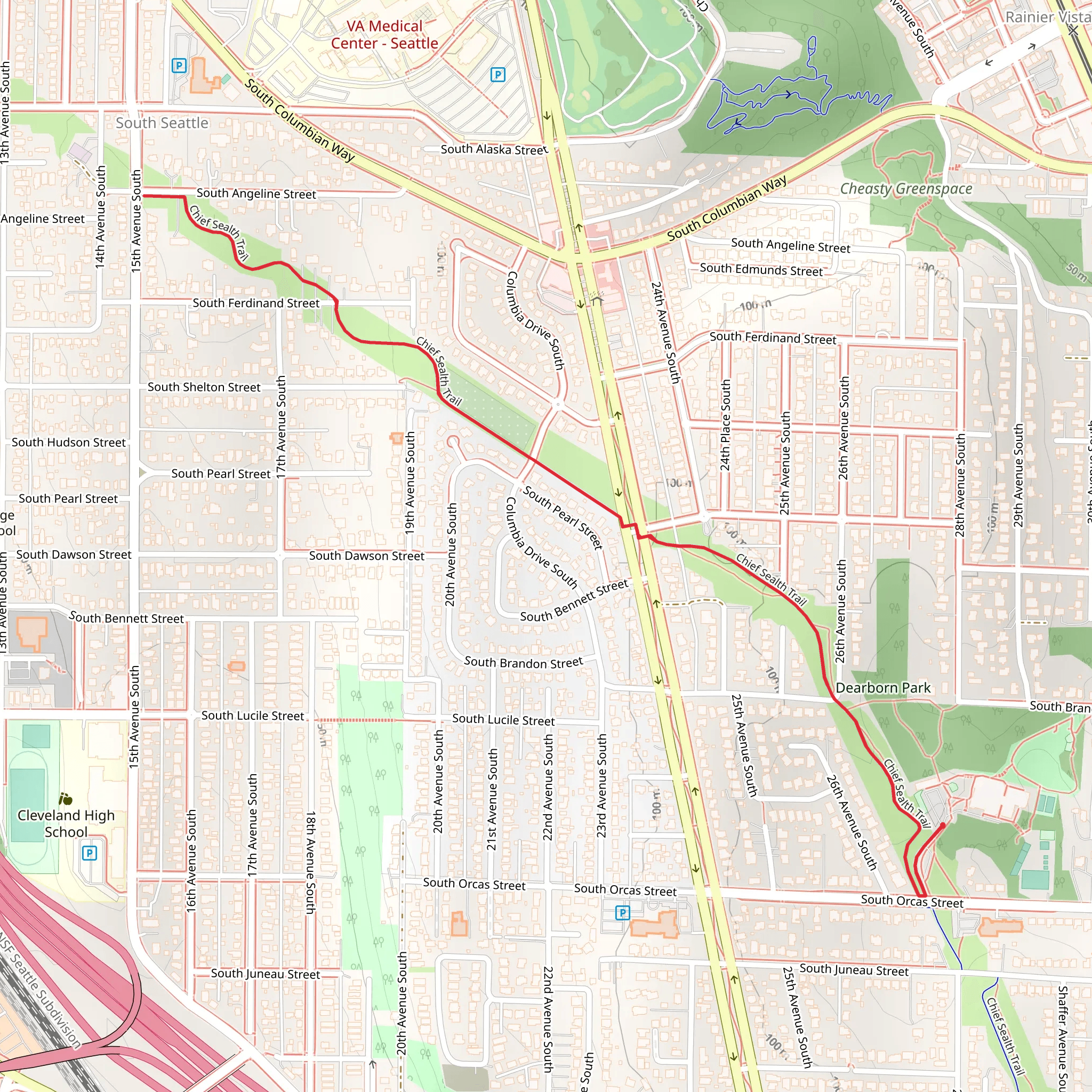 Chief Sealth Trail mobile static map