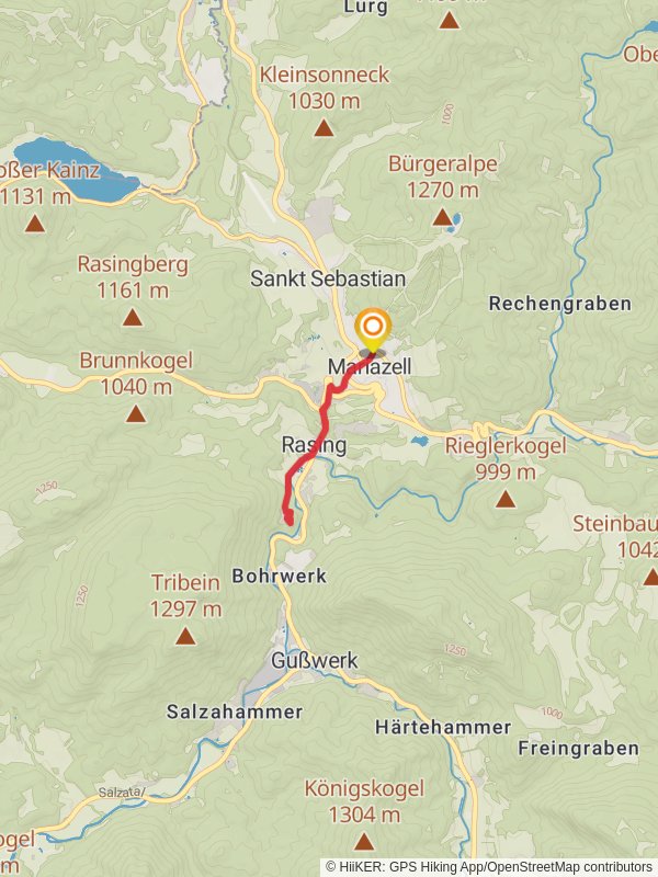 Sigmundsberg Chapel Trail mobile static map