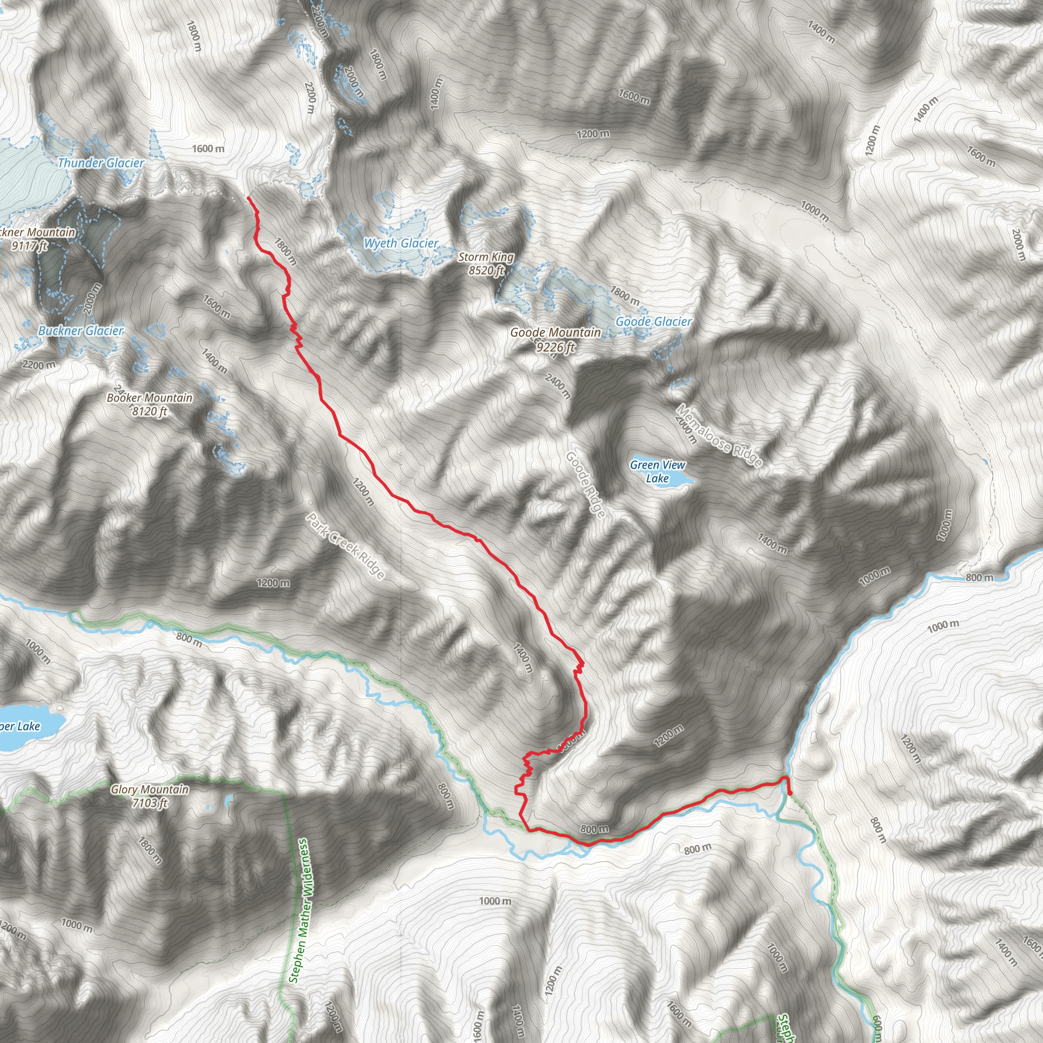 Park Creek Pass via Upper Stehekin Valley Trail mobile static map