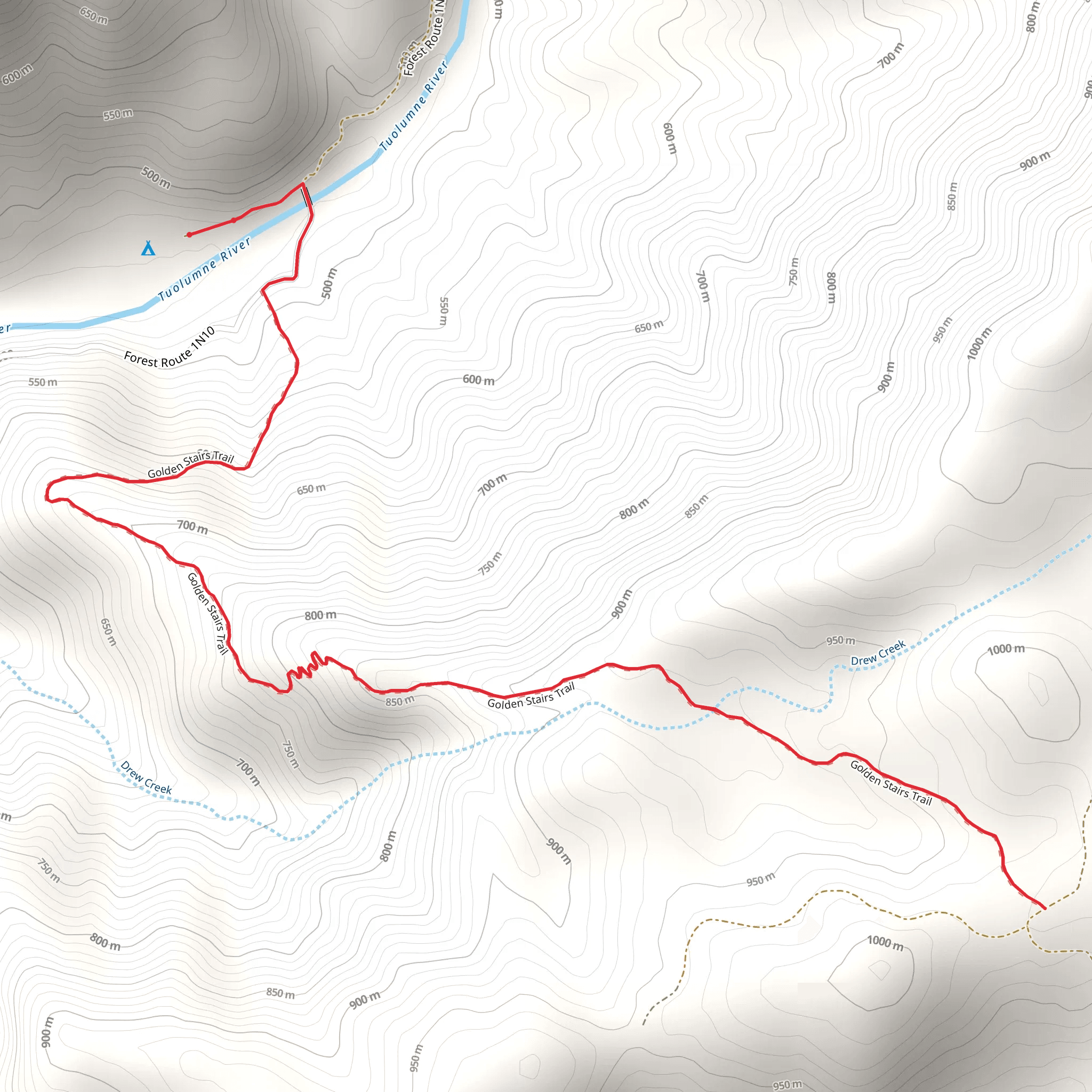 Golden Stairs Trail mobile static map