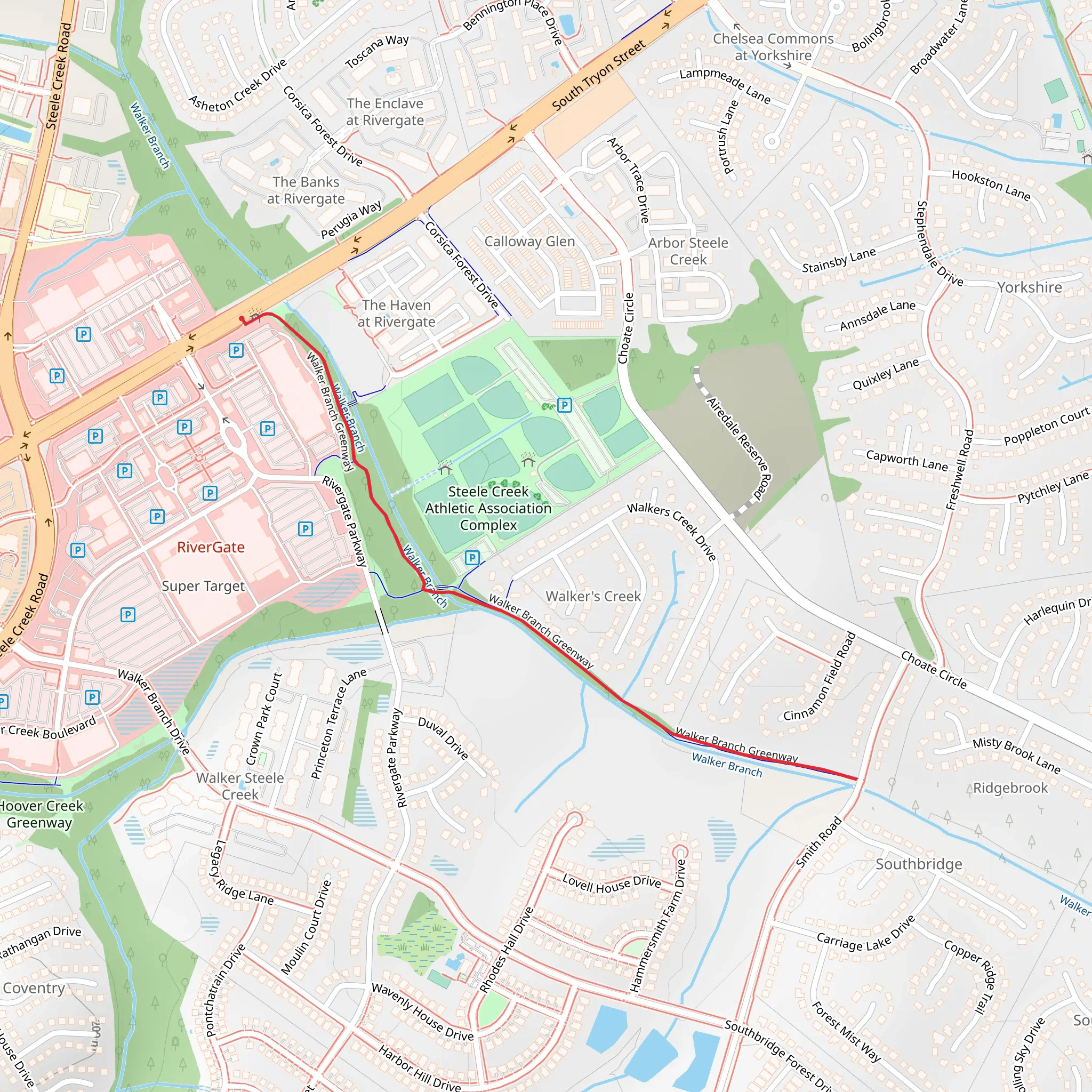 Walker Branch Greenway mobile static map