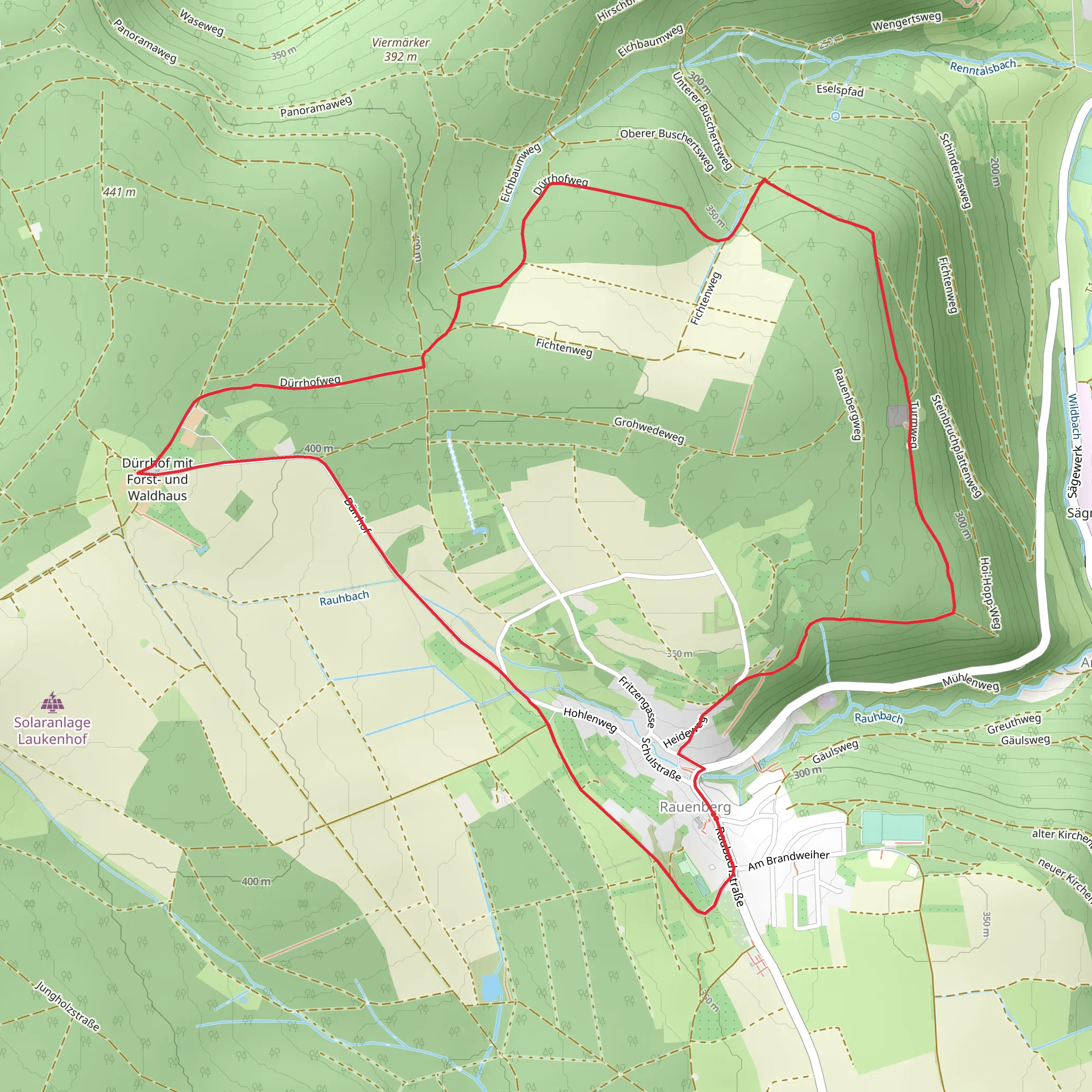 Turmweg and Fichtenweg Loop mobile static map