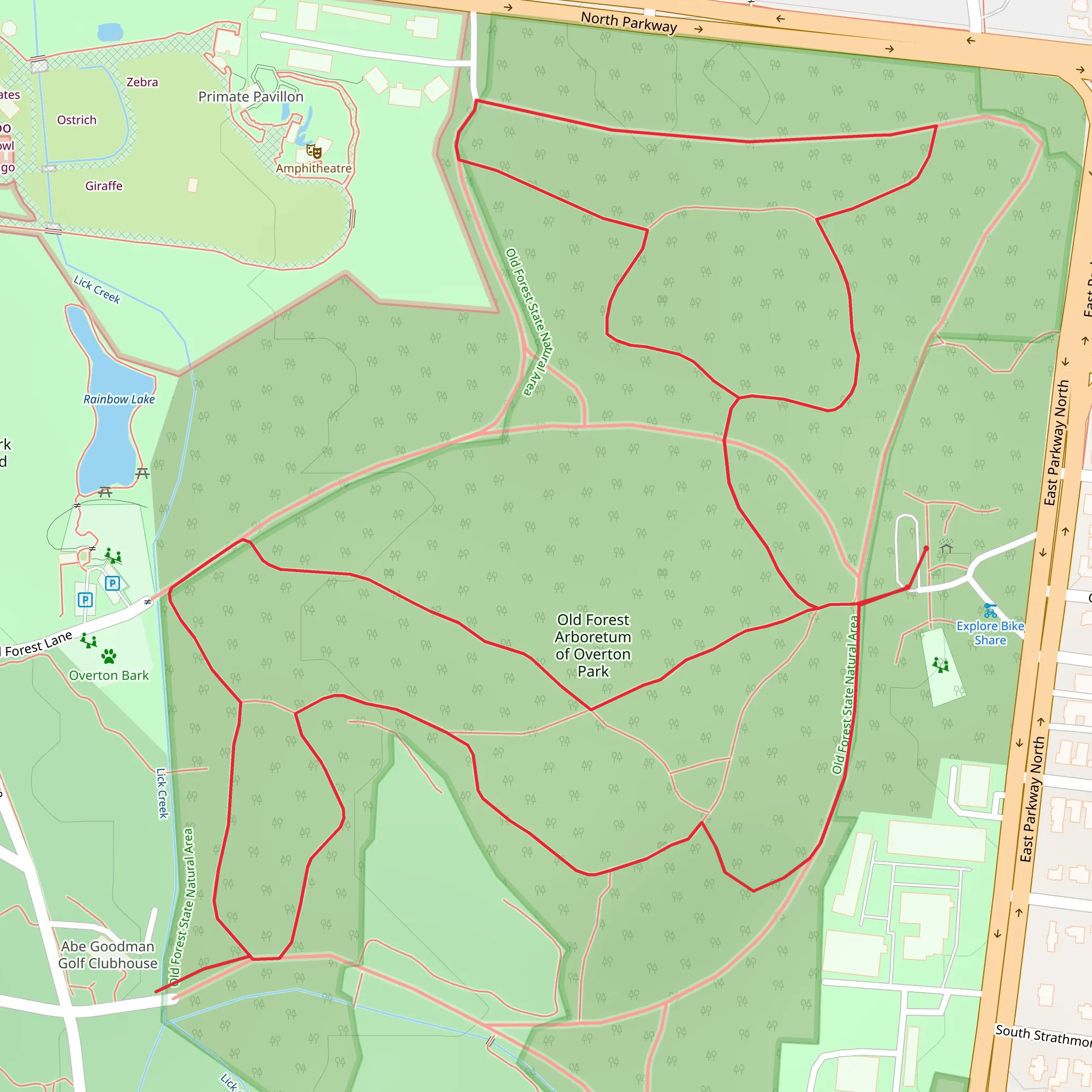 Overton Park, The Links at Overton Park and Ols Forest Arboretum of Overton Park Loop mobile static map