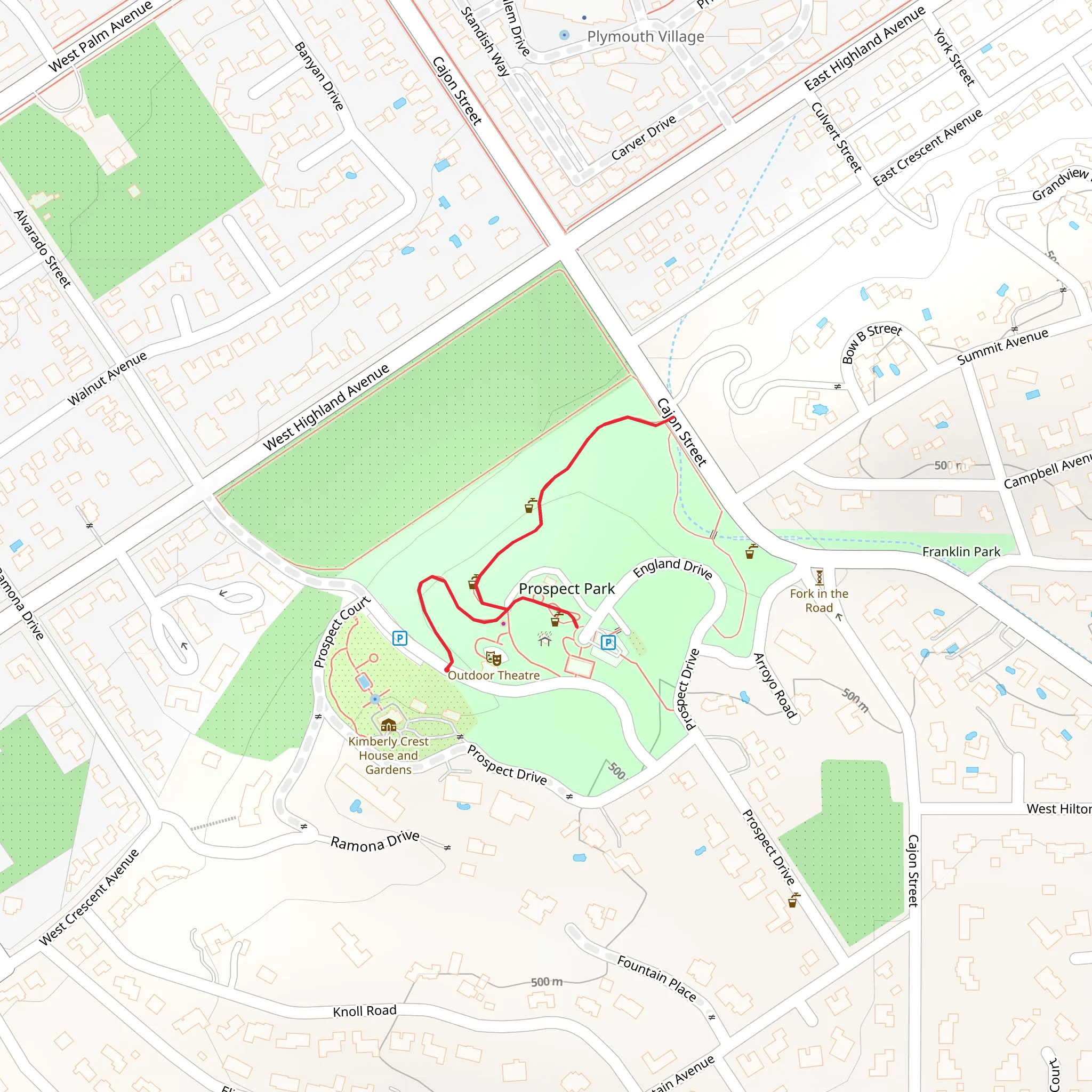 Prospect Park Walk mobile static map