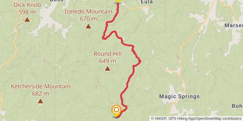 Ozark Highlands Trail stage 14 Map