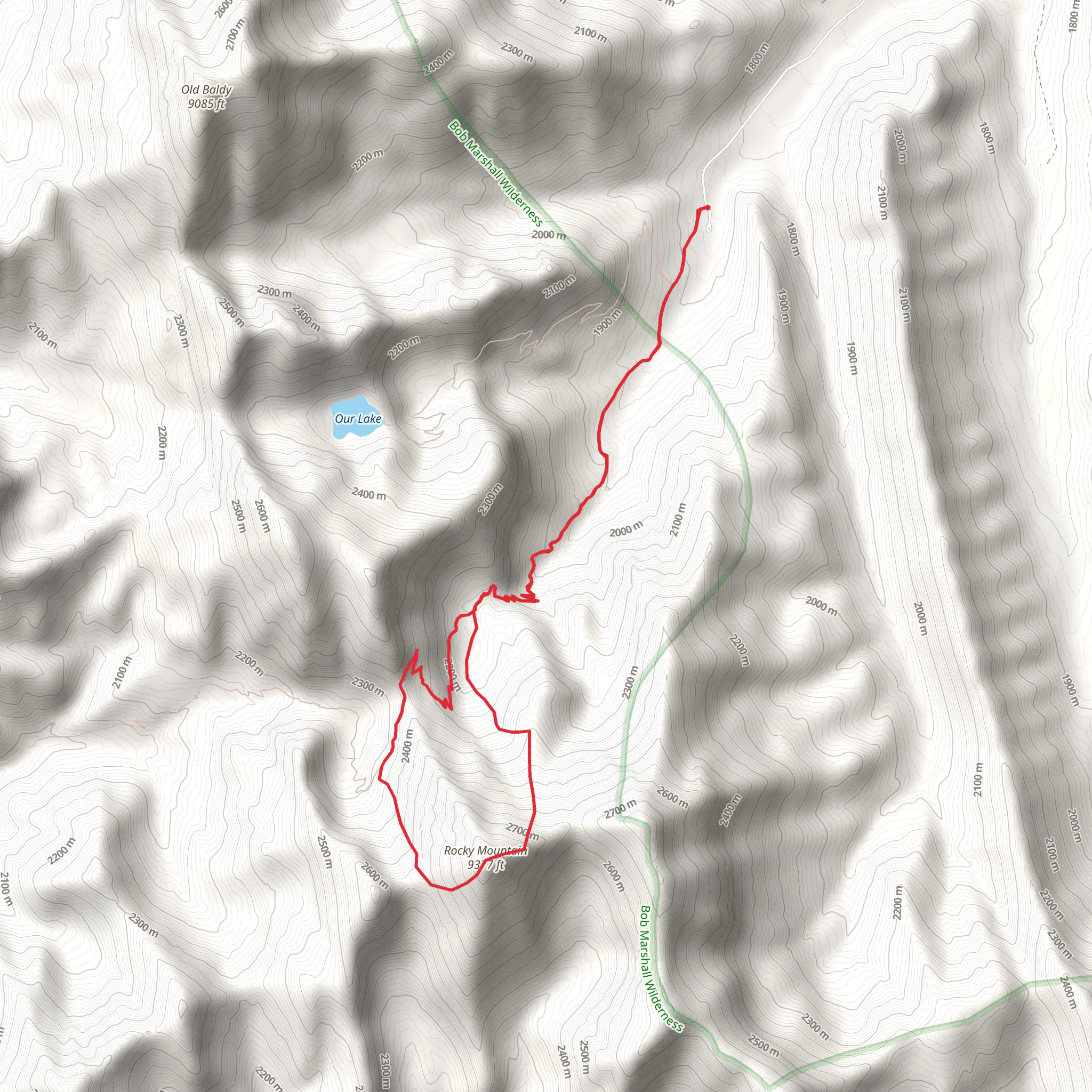 Rocky Mountain Loop via Headquarters Creek Trail mobile static map