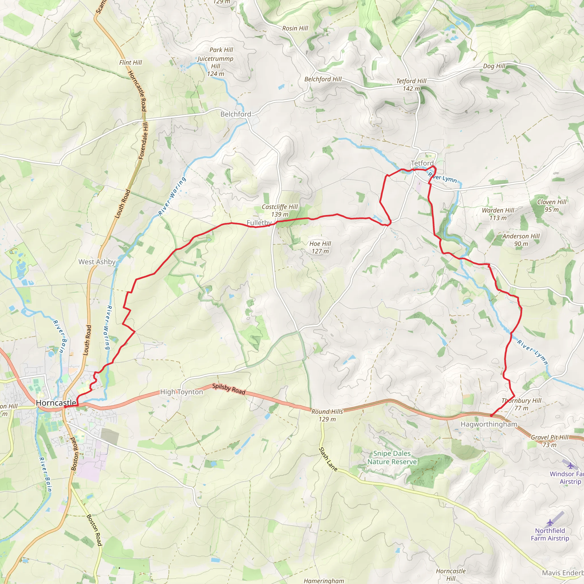 Hagworthingham to Horncastle mobile static map