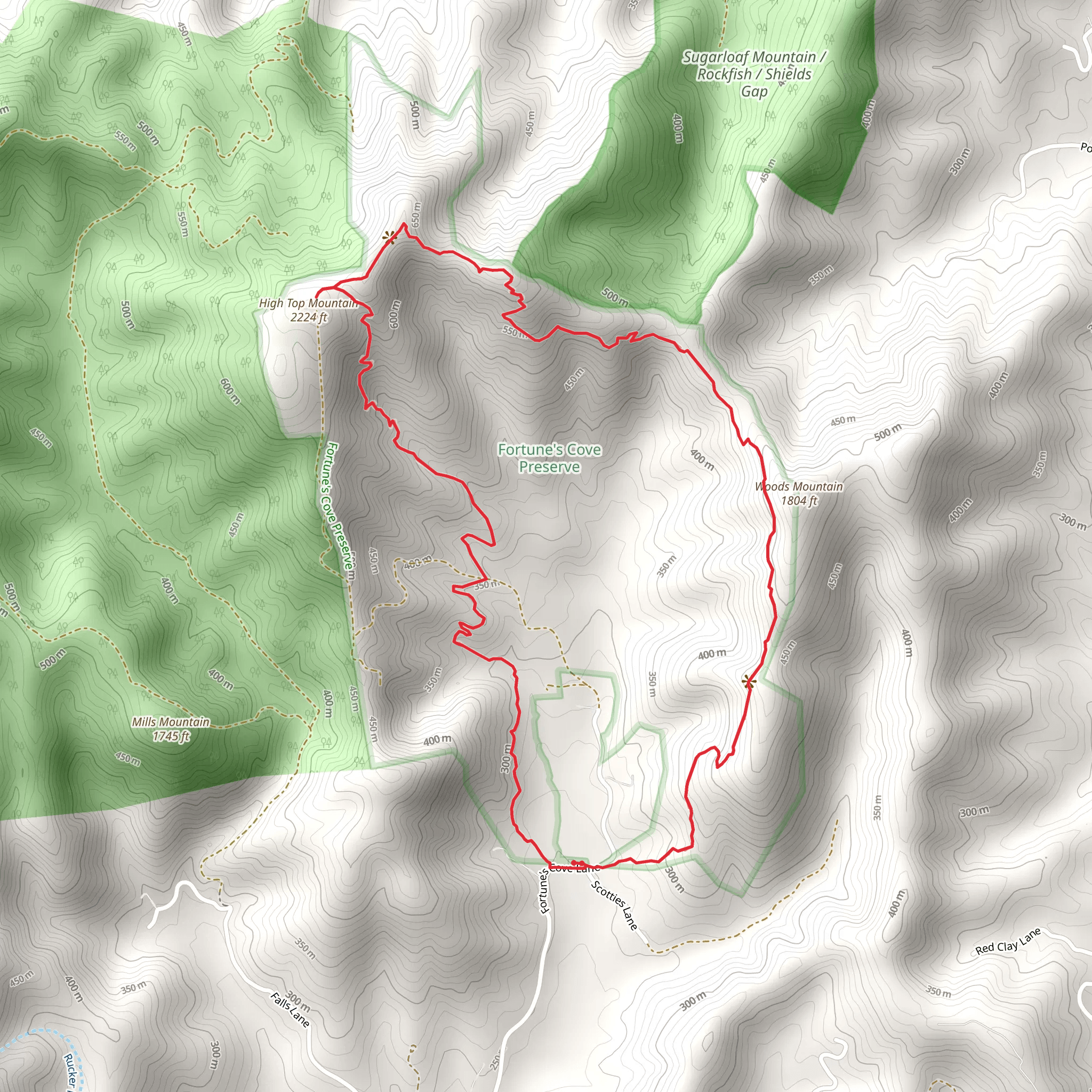 Fortune's Cove Yellow Loop Trail - Long mobile static map