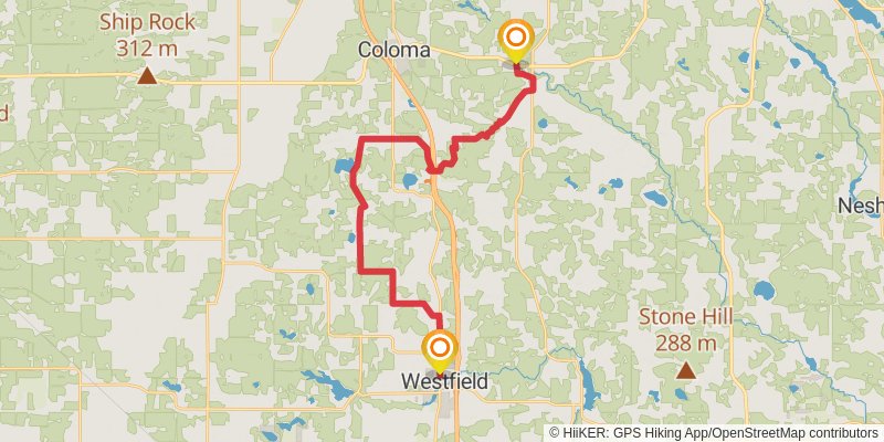 Ice Age National Scenic Trail stage 44 Map