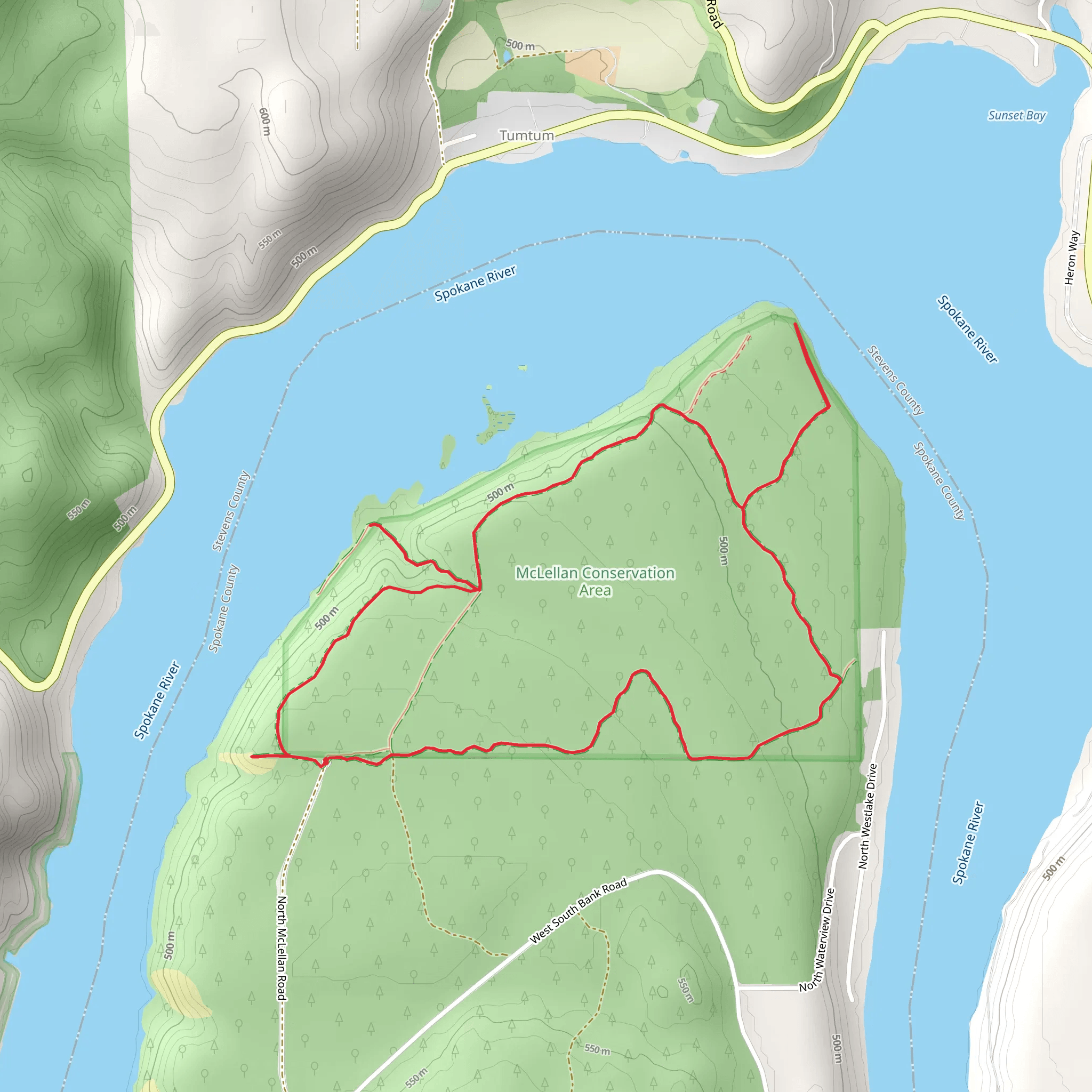 Spokane River Loop mobile static map