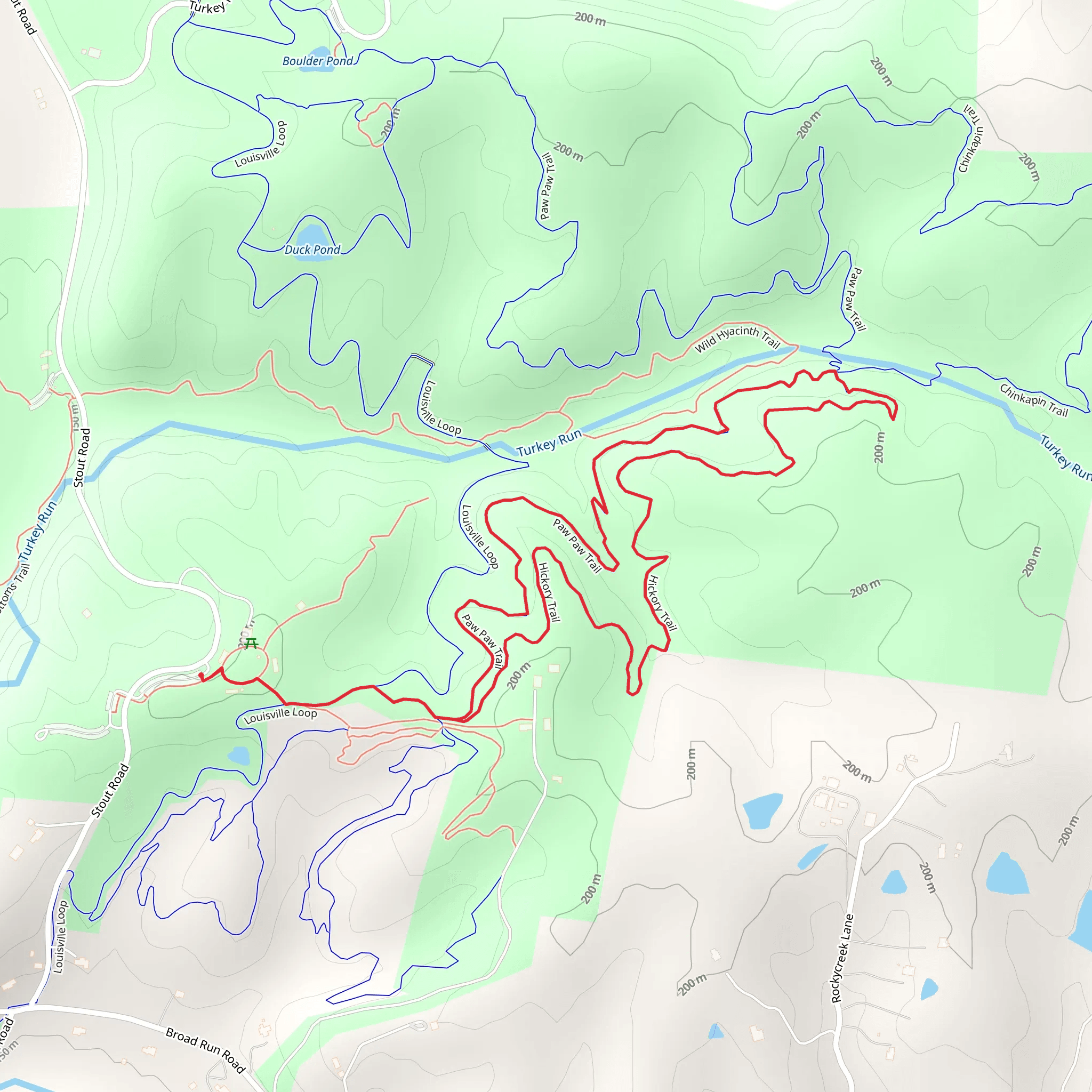 Hickory and Paw-Paw Loop Trail mobile static map