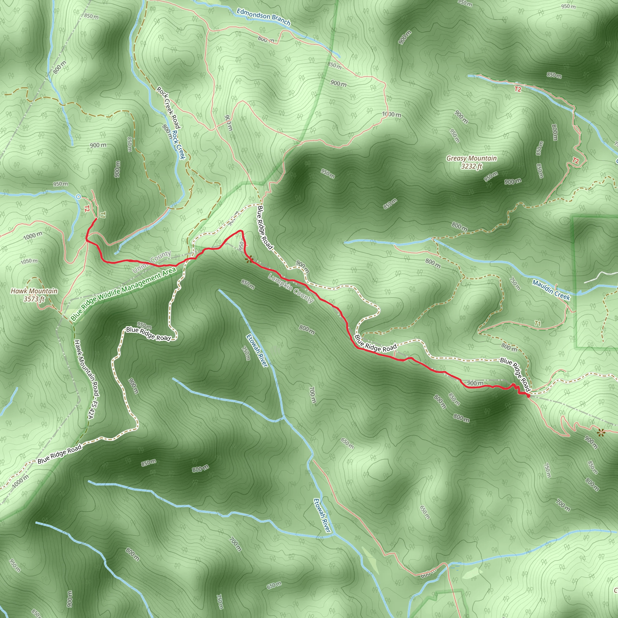 Rock Creek via Appalachian Trail mobile static map