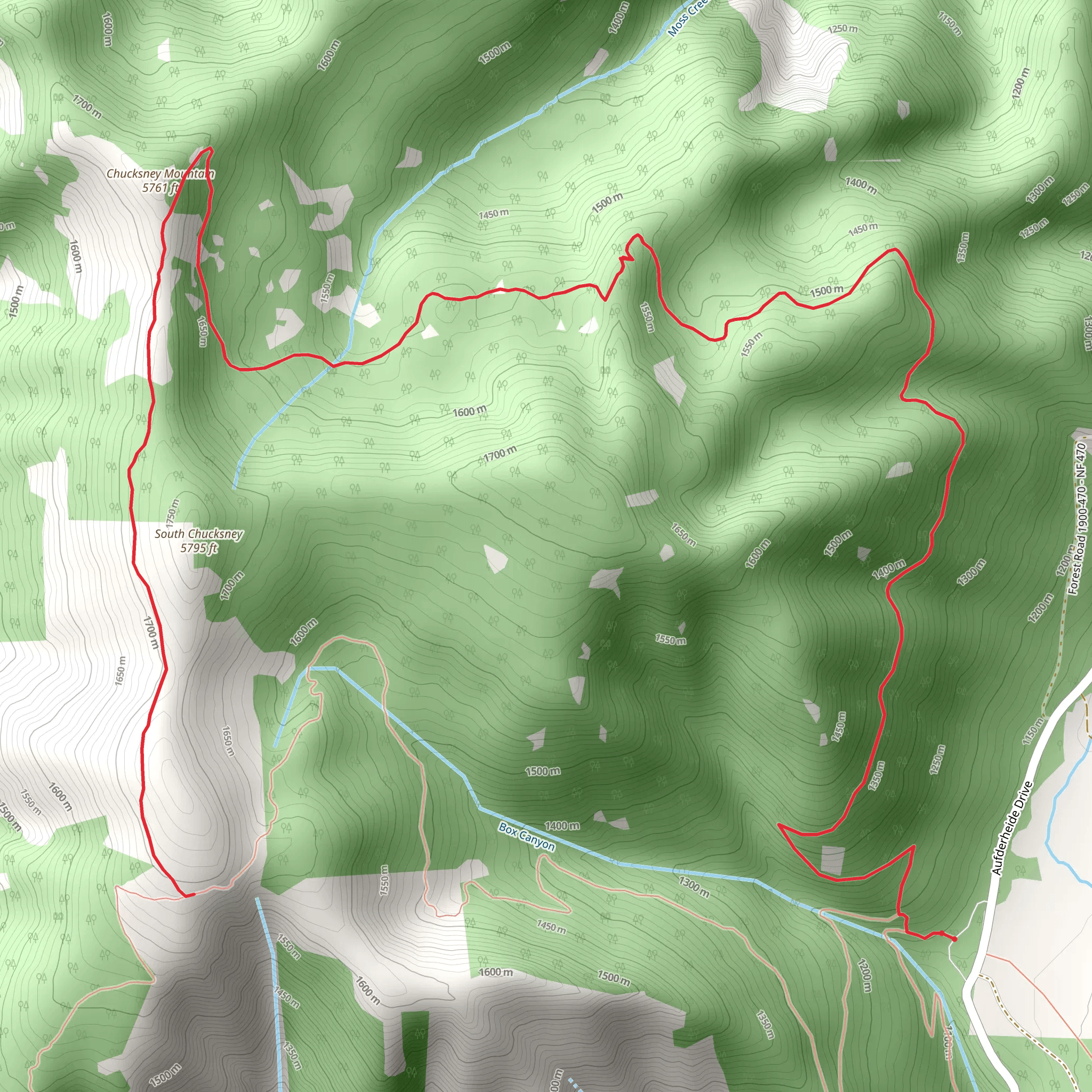 Chucksney Mountain Trail mobile static map