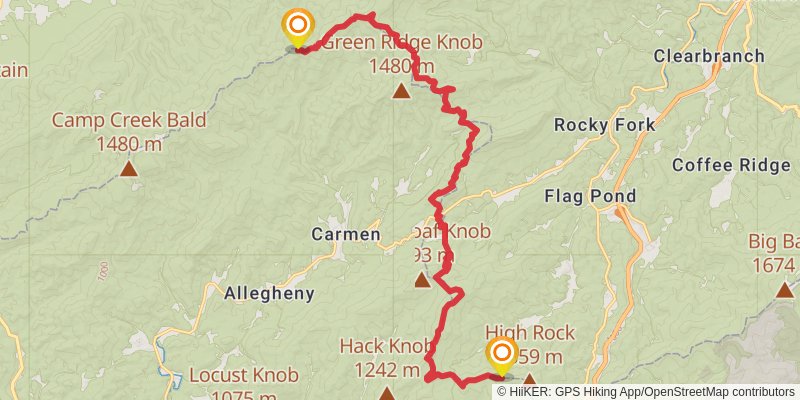 Appalachian Trail - North Carolina stage 24 Map