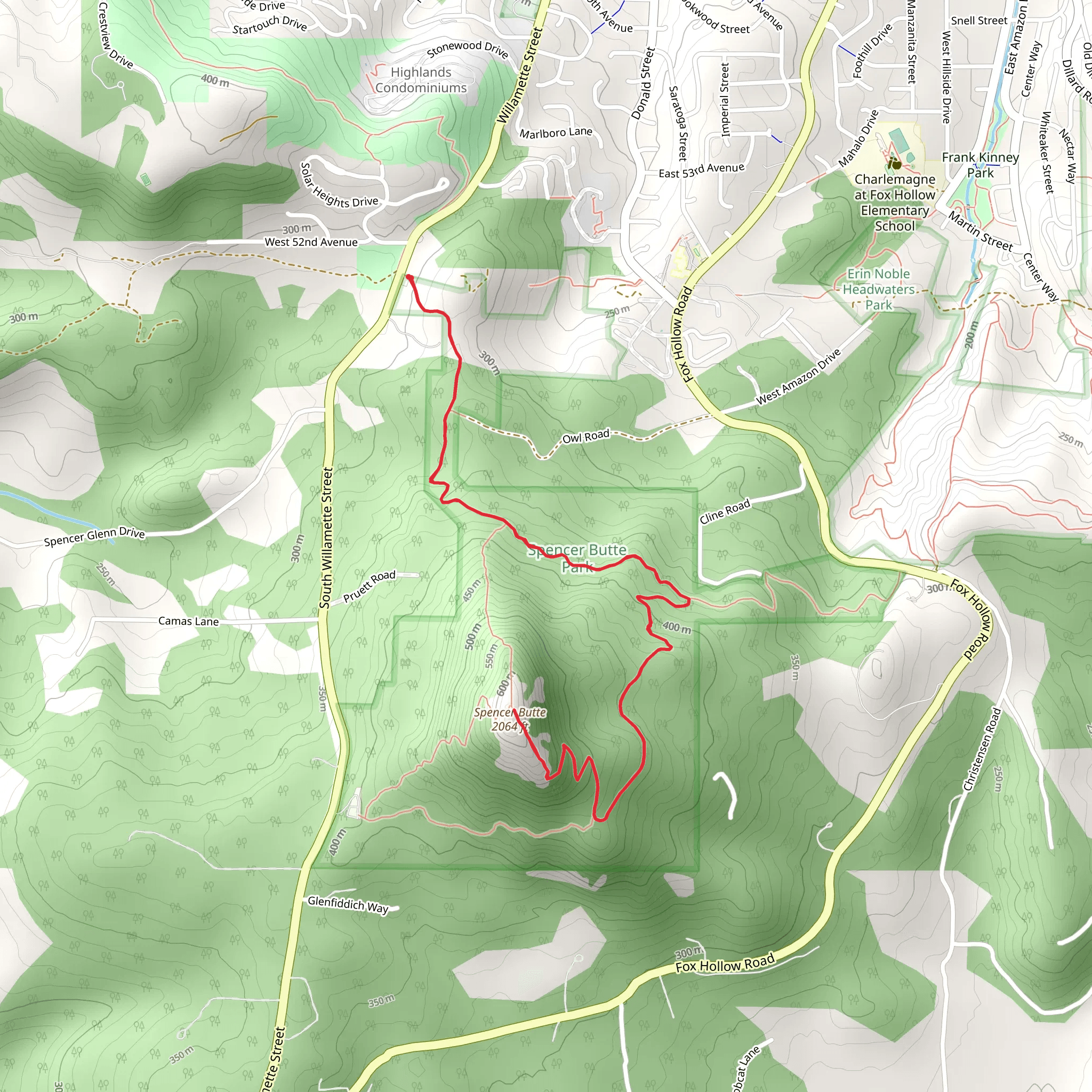 Spencer Butte - Ridgeline Trail mobile static map