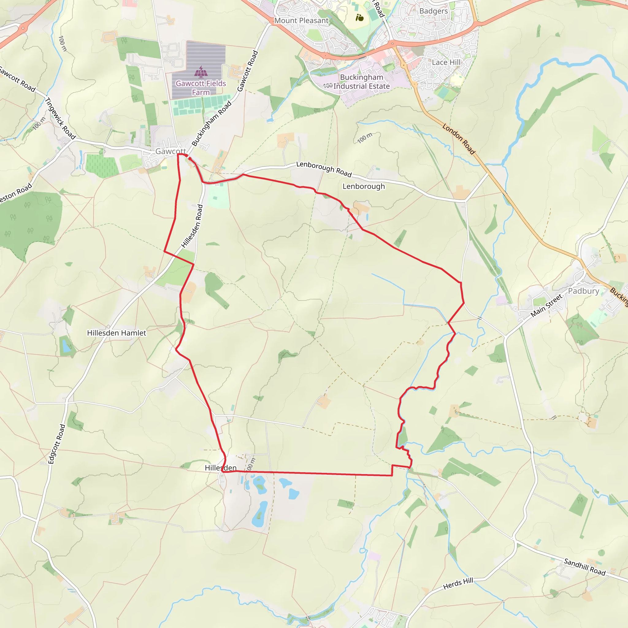 Gawcott and Hillesden Loop mobile static map