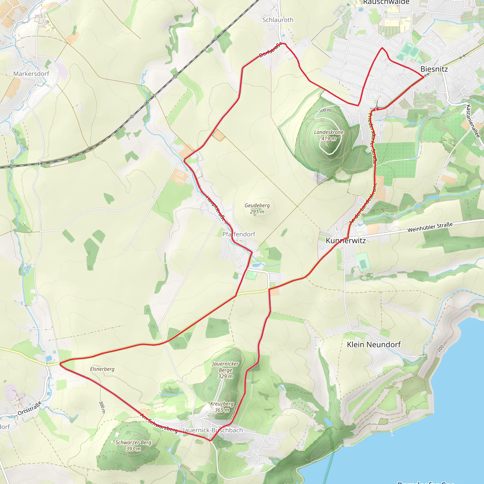 Landeskrone Loop mobile static map