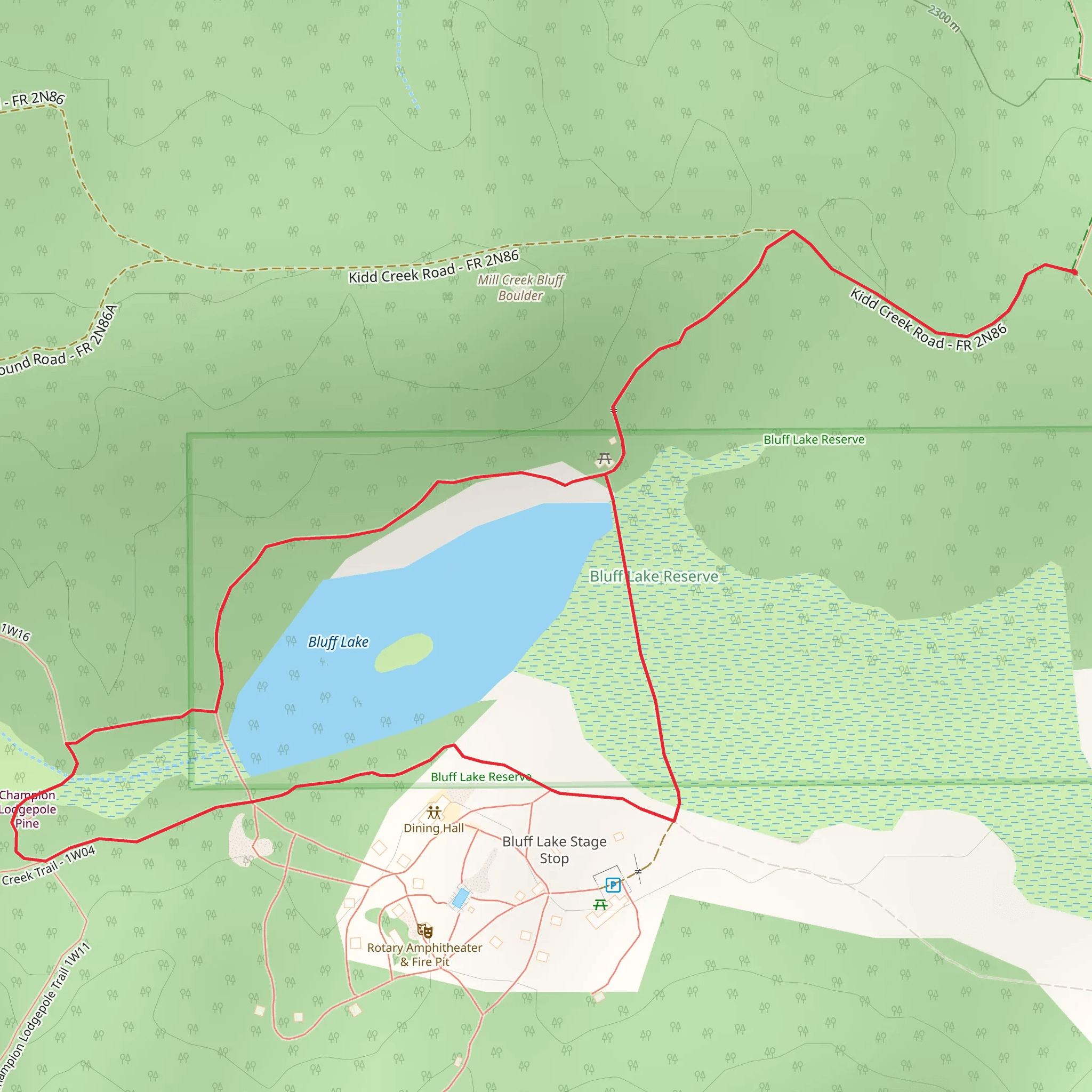 Bluff Lake Loop mobile static map