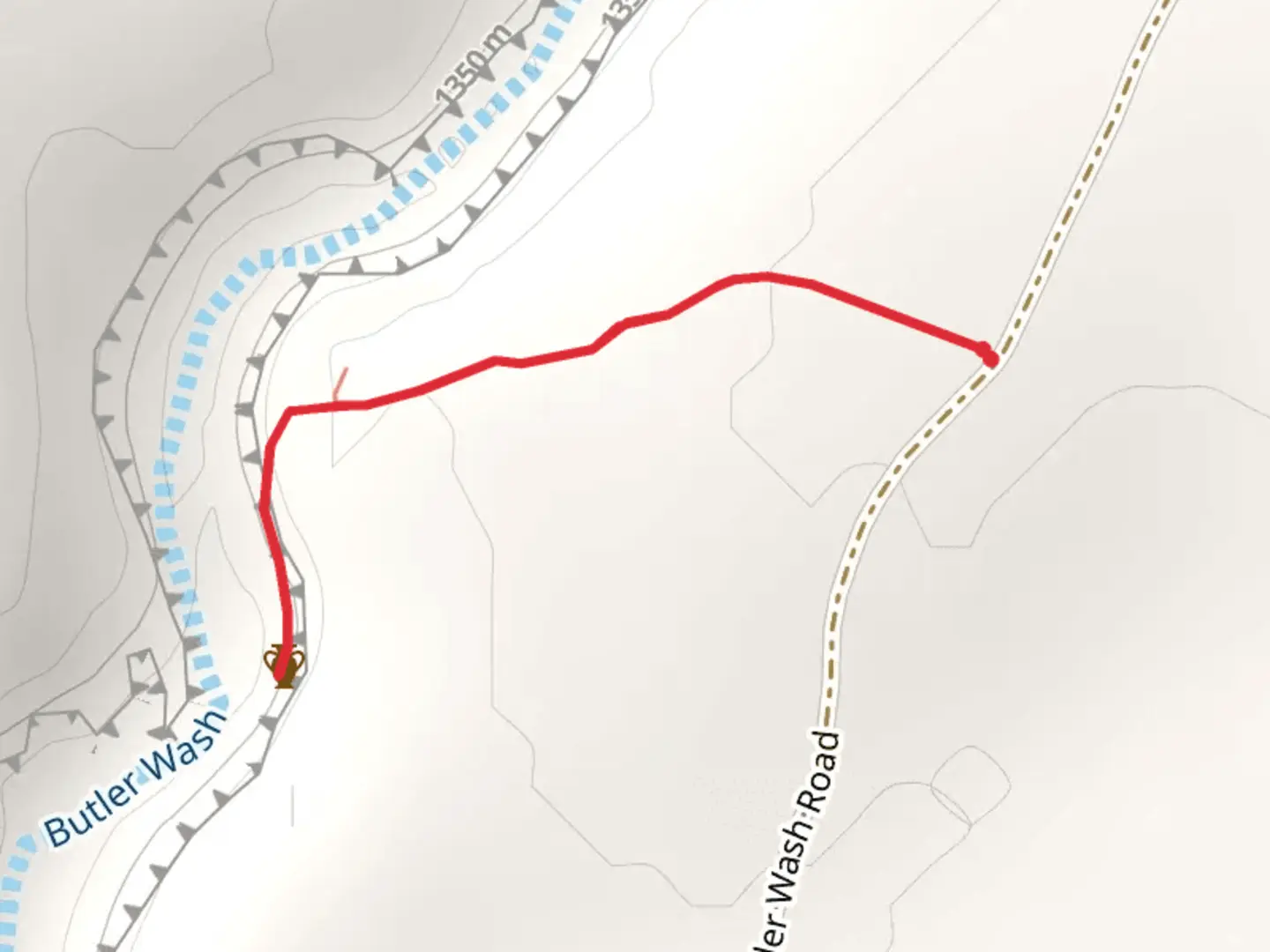 An image depicting the trail Wolfman Panel Petroglyph and its surrounding area.