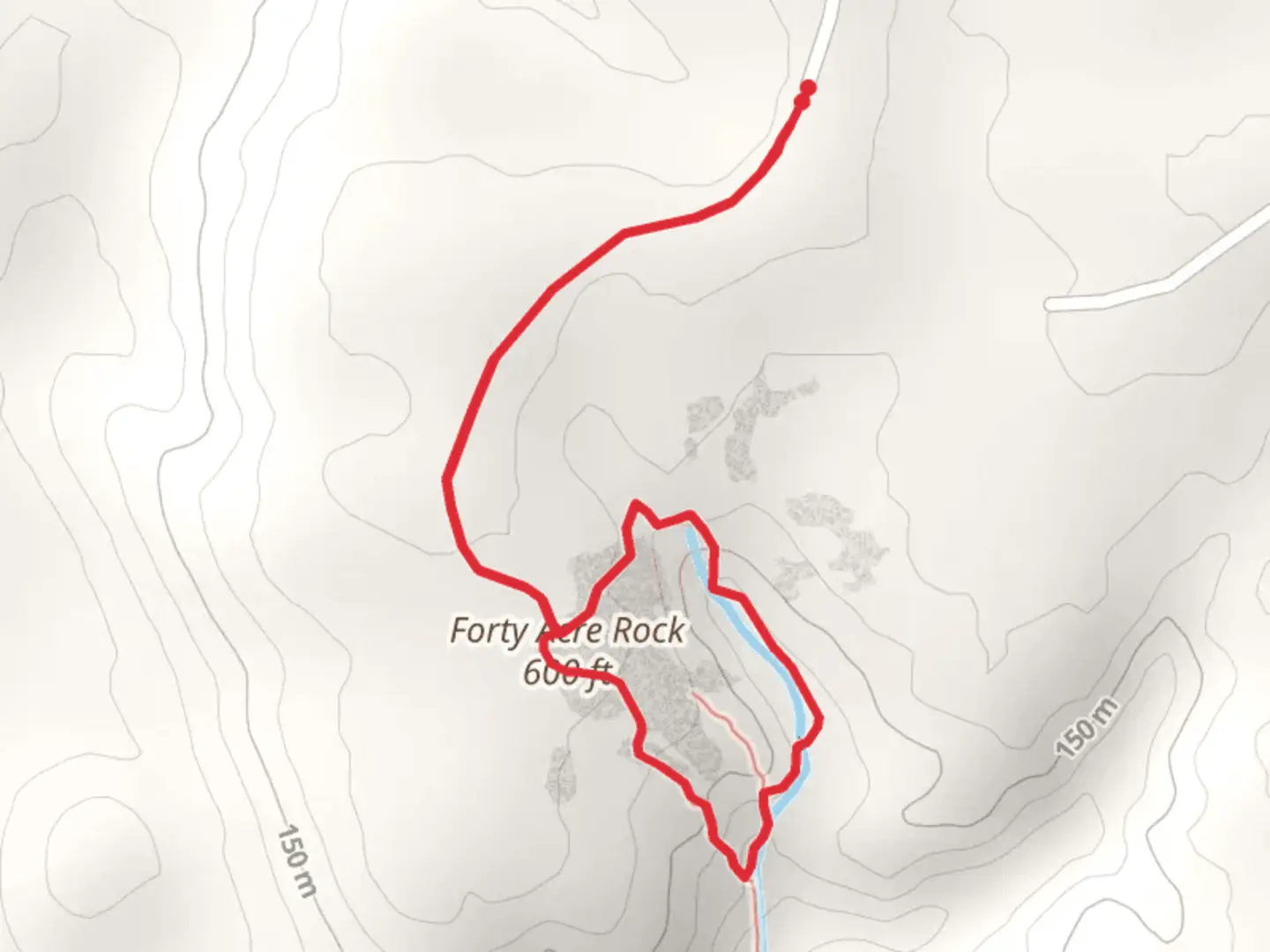 An image depicting the trail Forty Acre Rock Loop and its surrounding area.