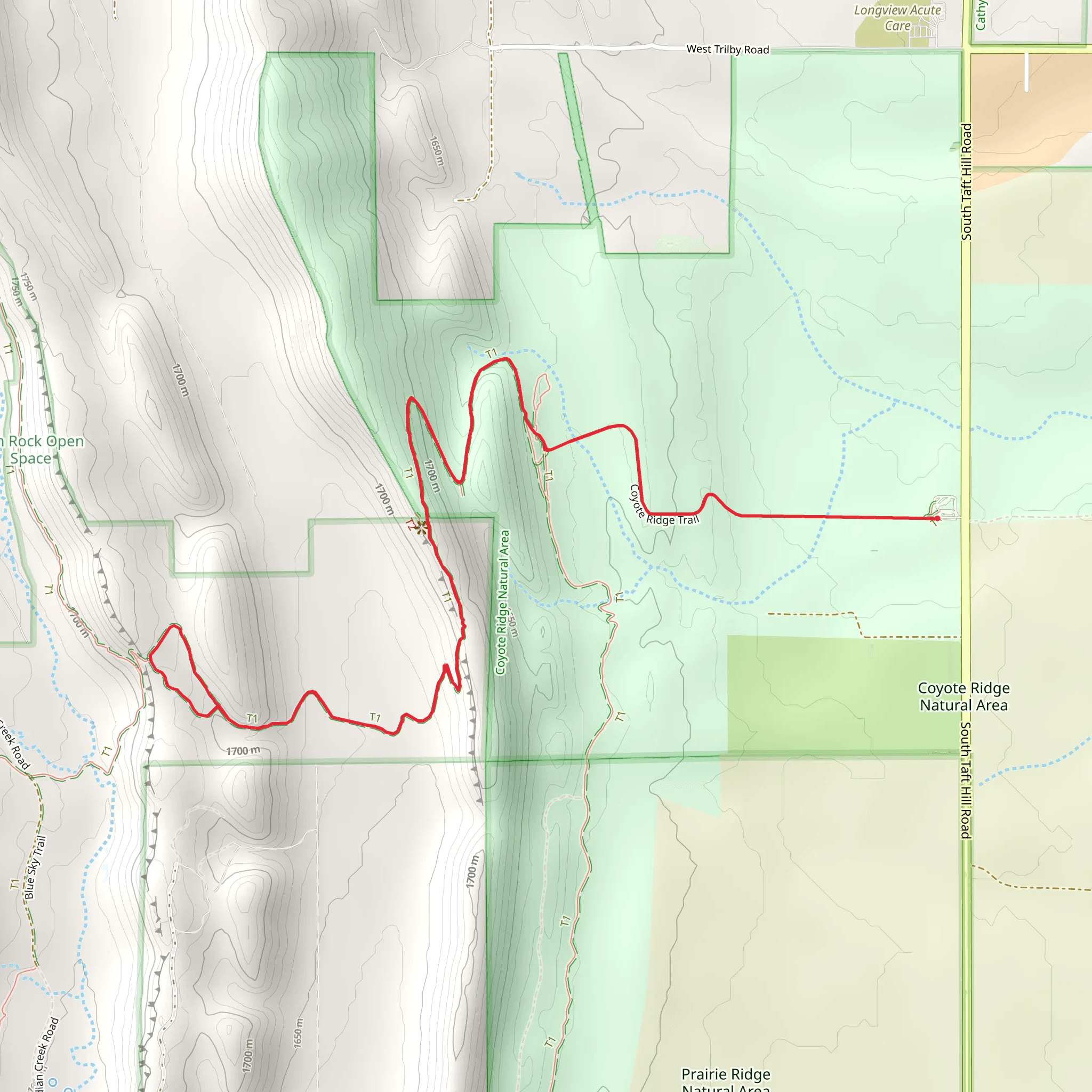 Coyote Ridge and Rim Rock Loop Trail mobile static map