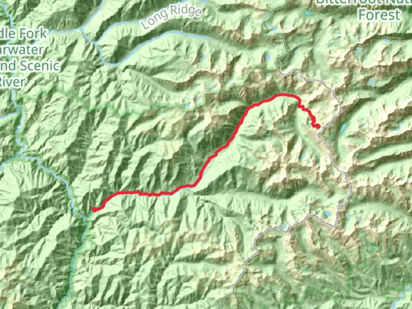 An image depicting the trail White Cap Creek and its surrounding area.