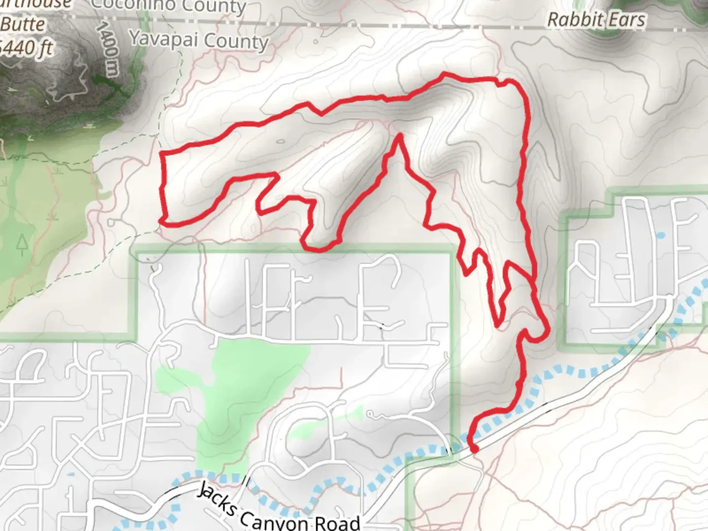 An image depicting the trail Rabbit Ears and Little Rock Loop and its surrounding area.