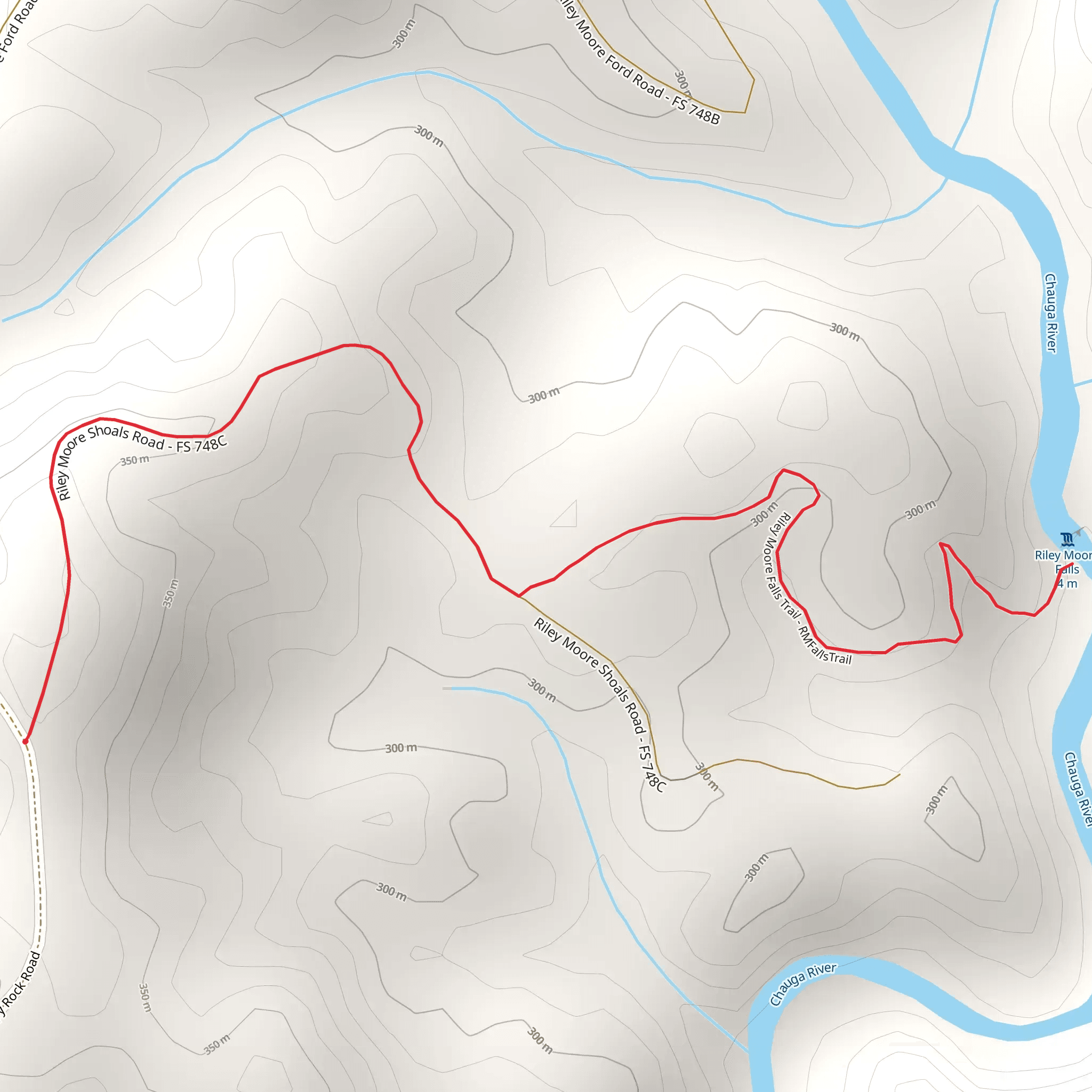 Riley Moore Falls Trail mobile static map