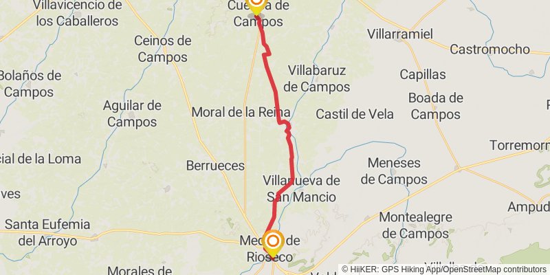 Ruta Jacobea Madrilena stage 12 Map
