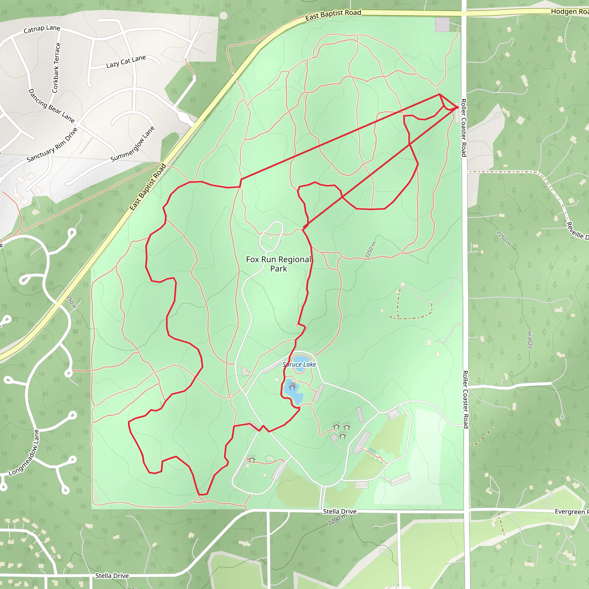 Fox Run Regional Park Loop mobile static map