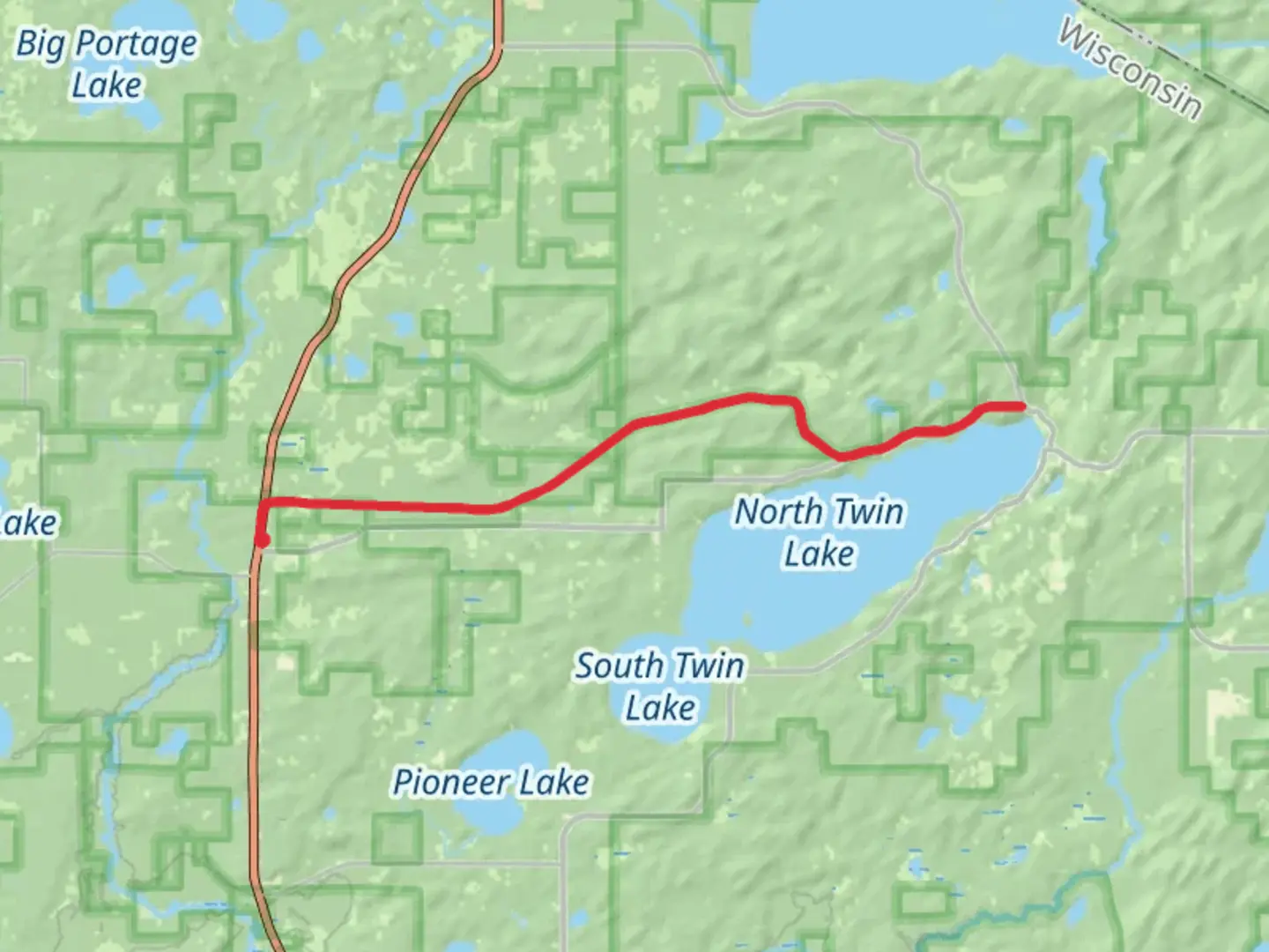 An image depicting the trail Conover Phelps Trail Out and Back and its surrounding area.
