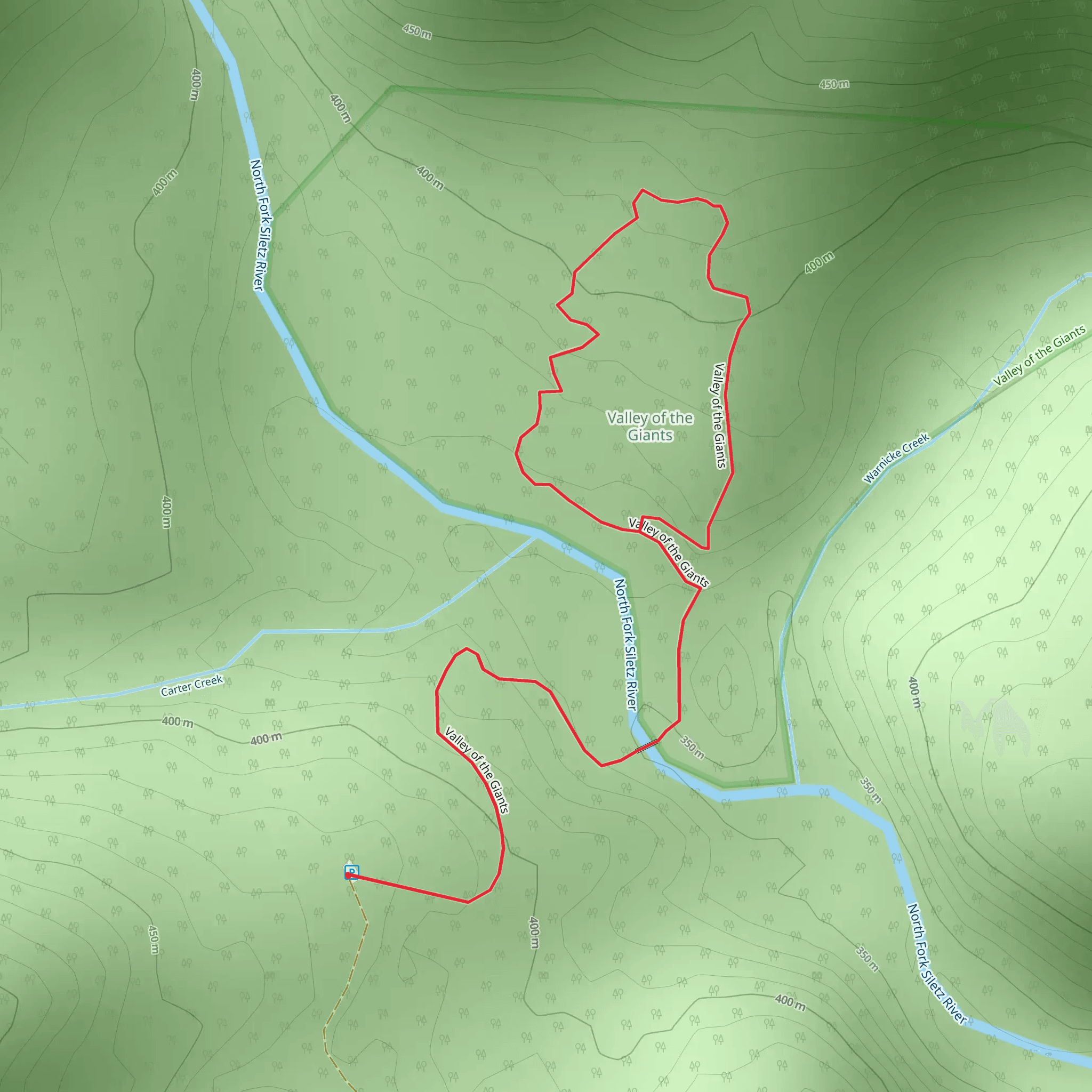 Valley of the Giants Loop mobile static map