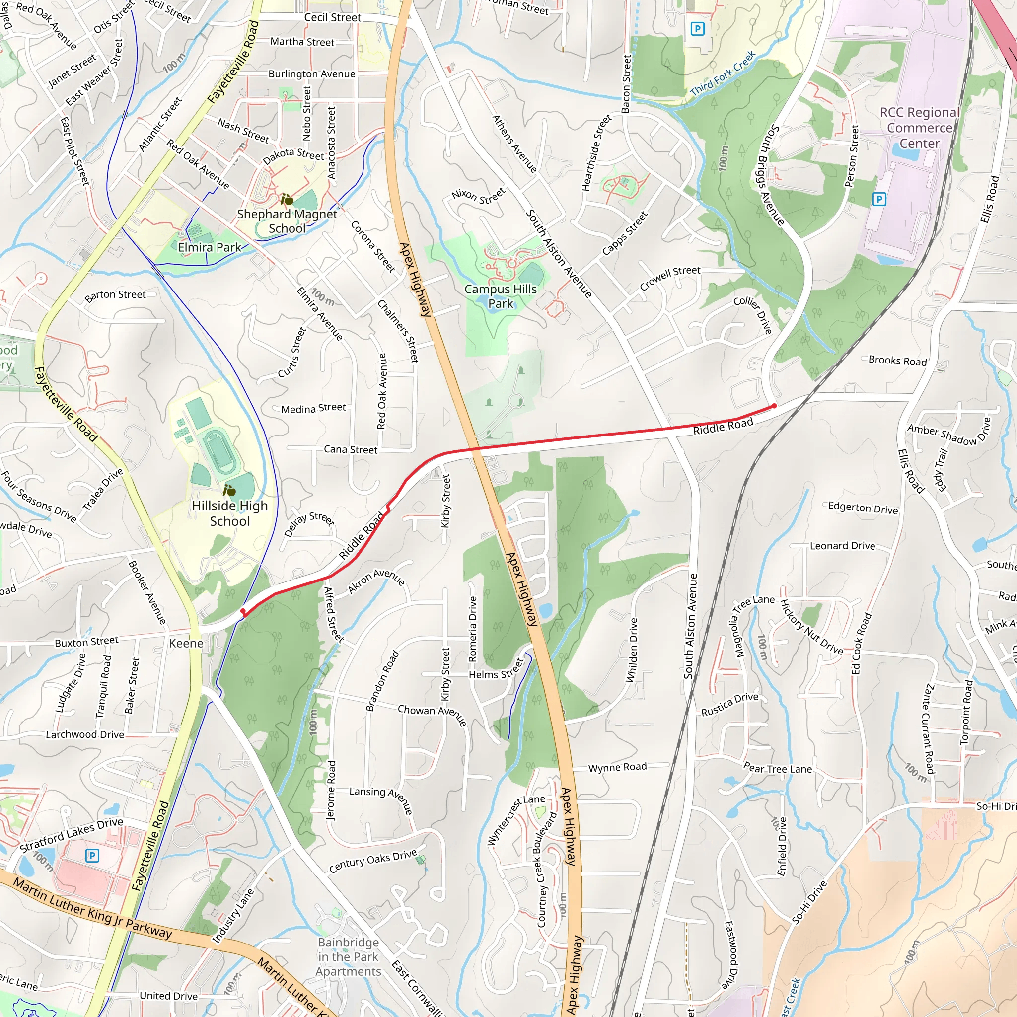 Riddle Road Trail mobile static map