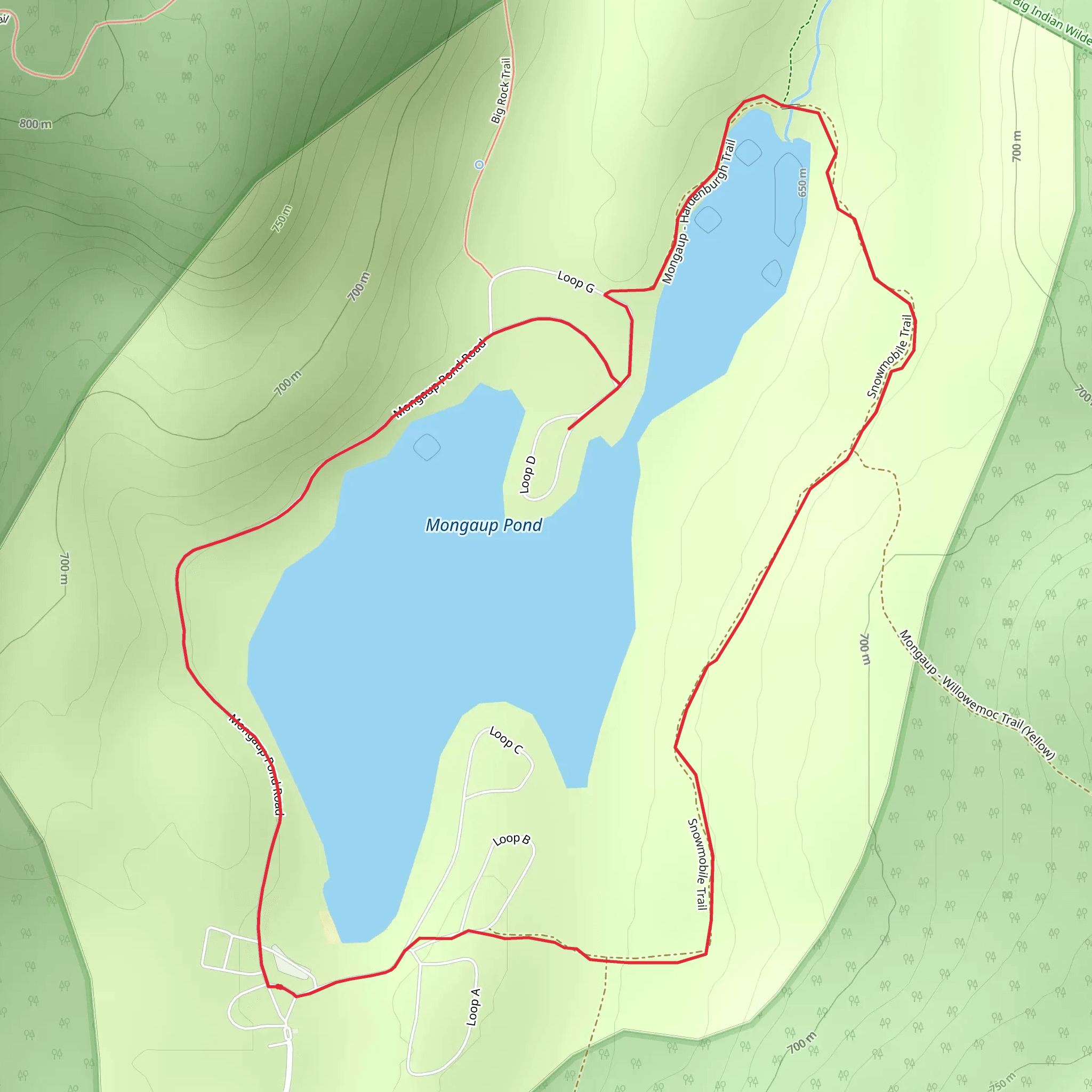 Mongaup Pond Loop mobile static map