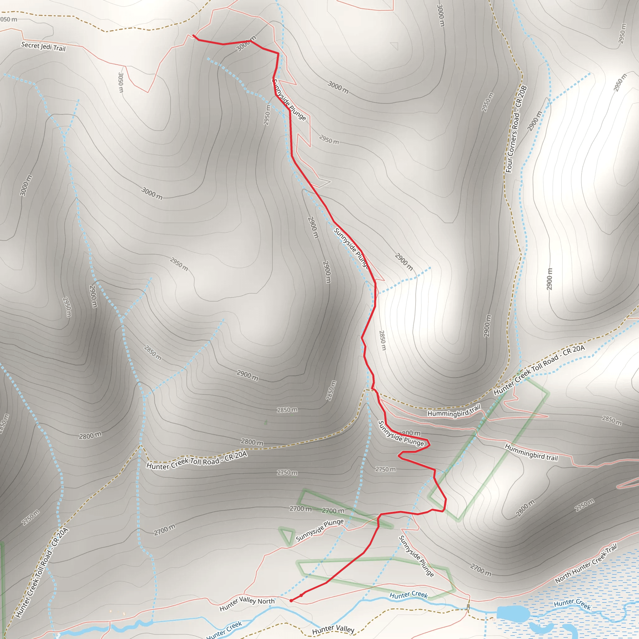 Sunnyside Plunge Trail mobile static map